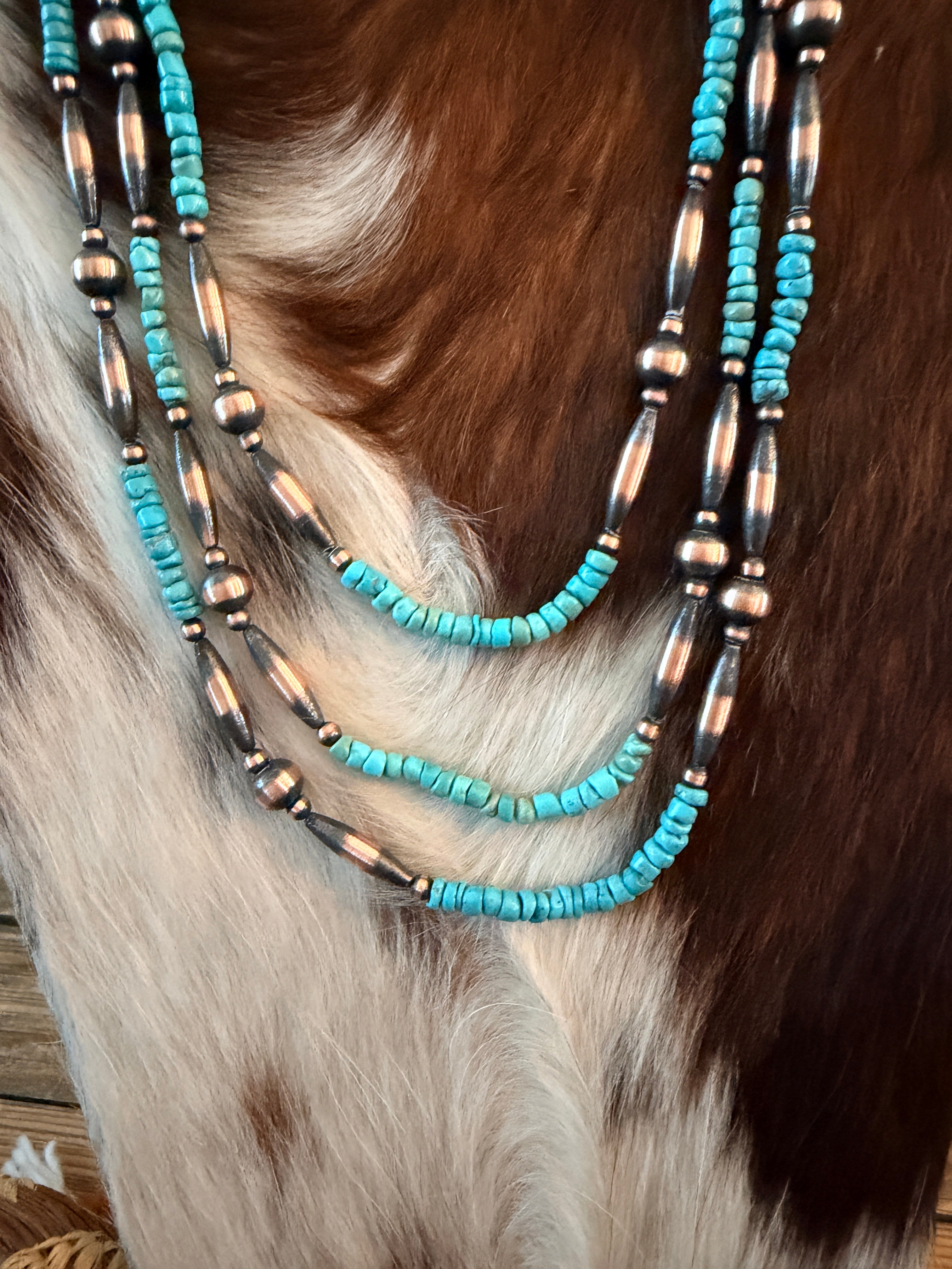 Handcrafted Turquoise & Copper Beaded Necklace