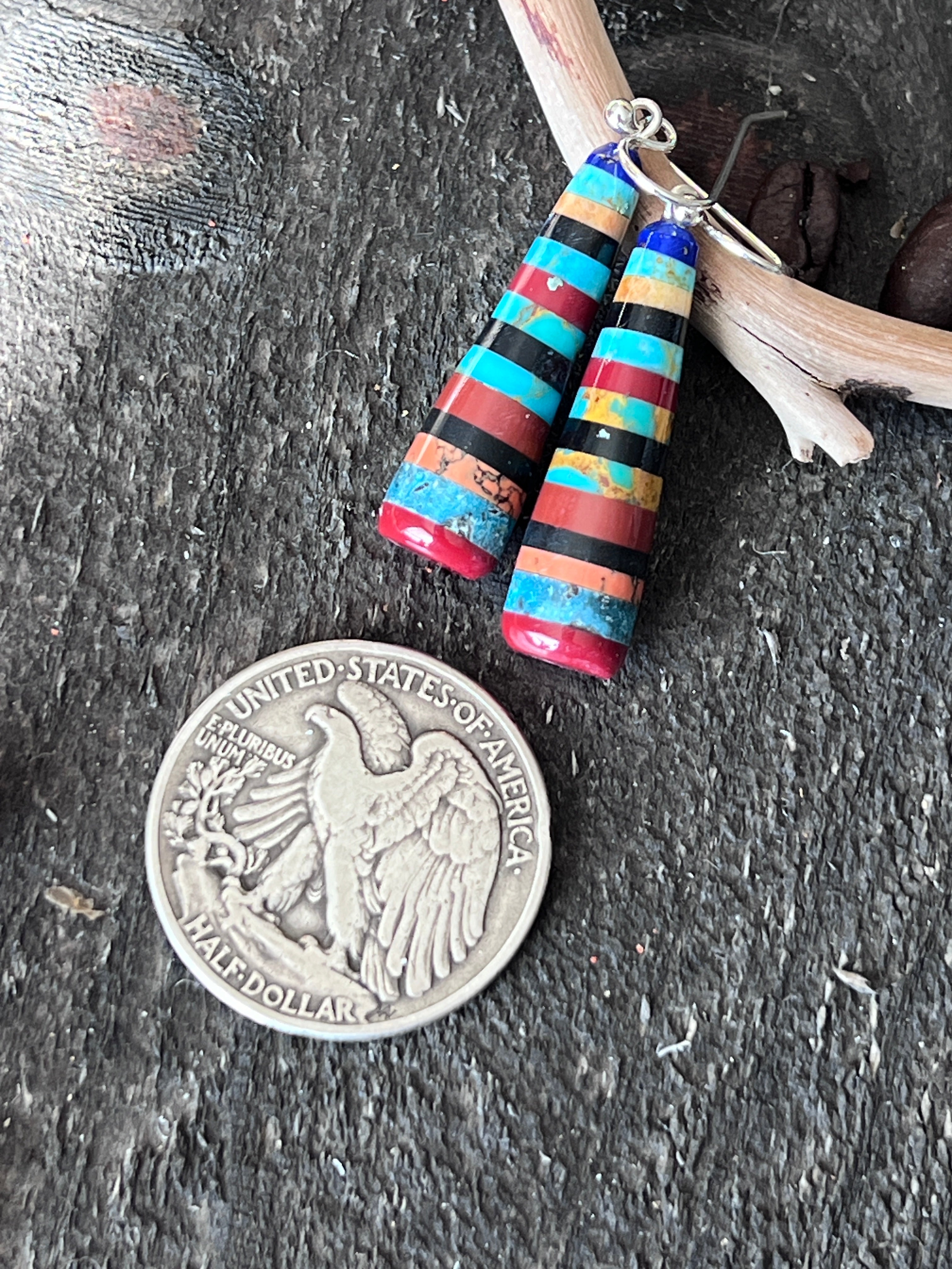 Santo Domingo Layered Multistone Earrings by Ronald Chavez, Stacked Gems #6
