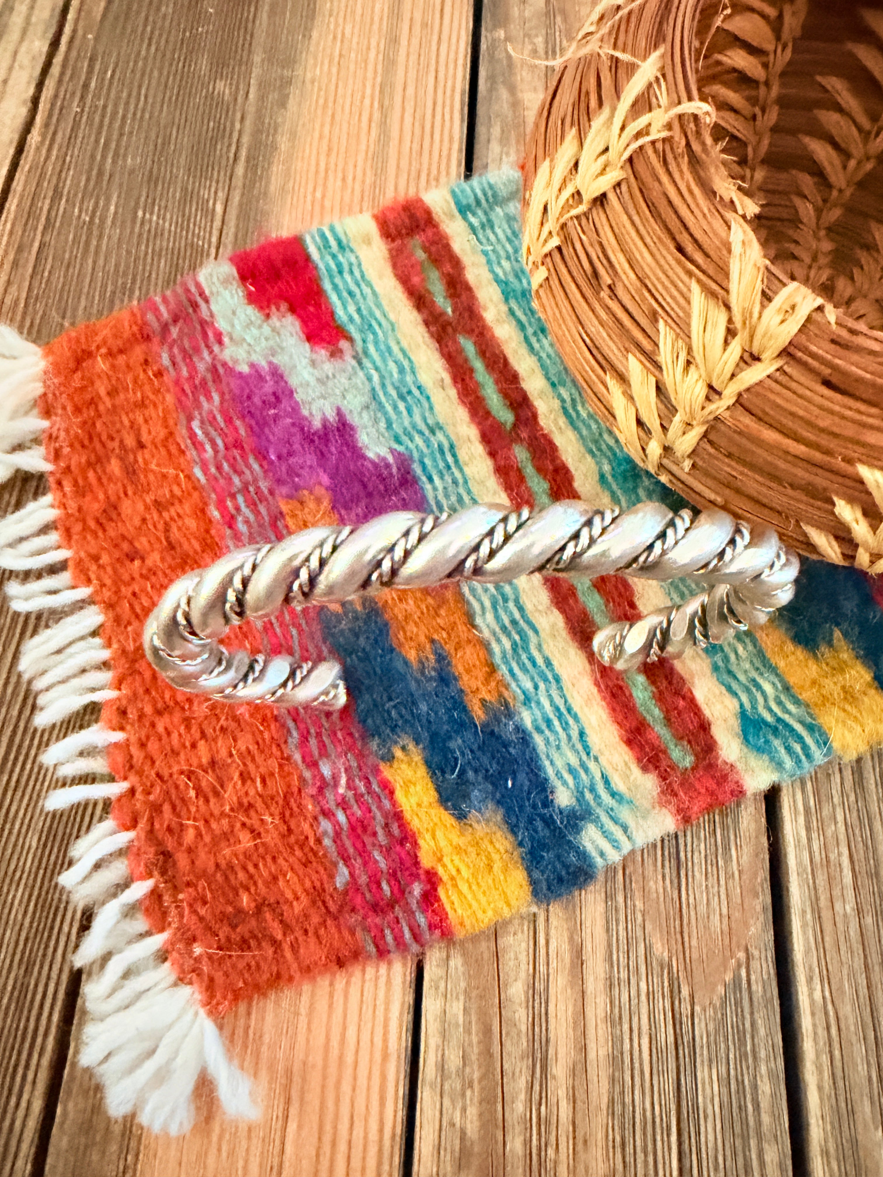 Handcrafted Twisted Sterling Silver Cuff Bracelet