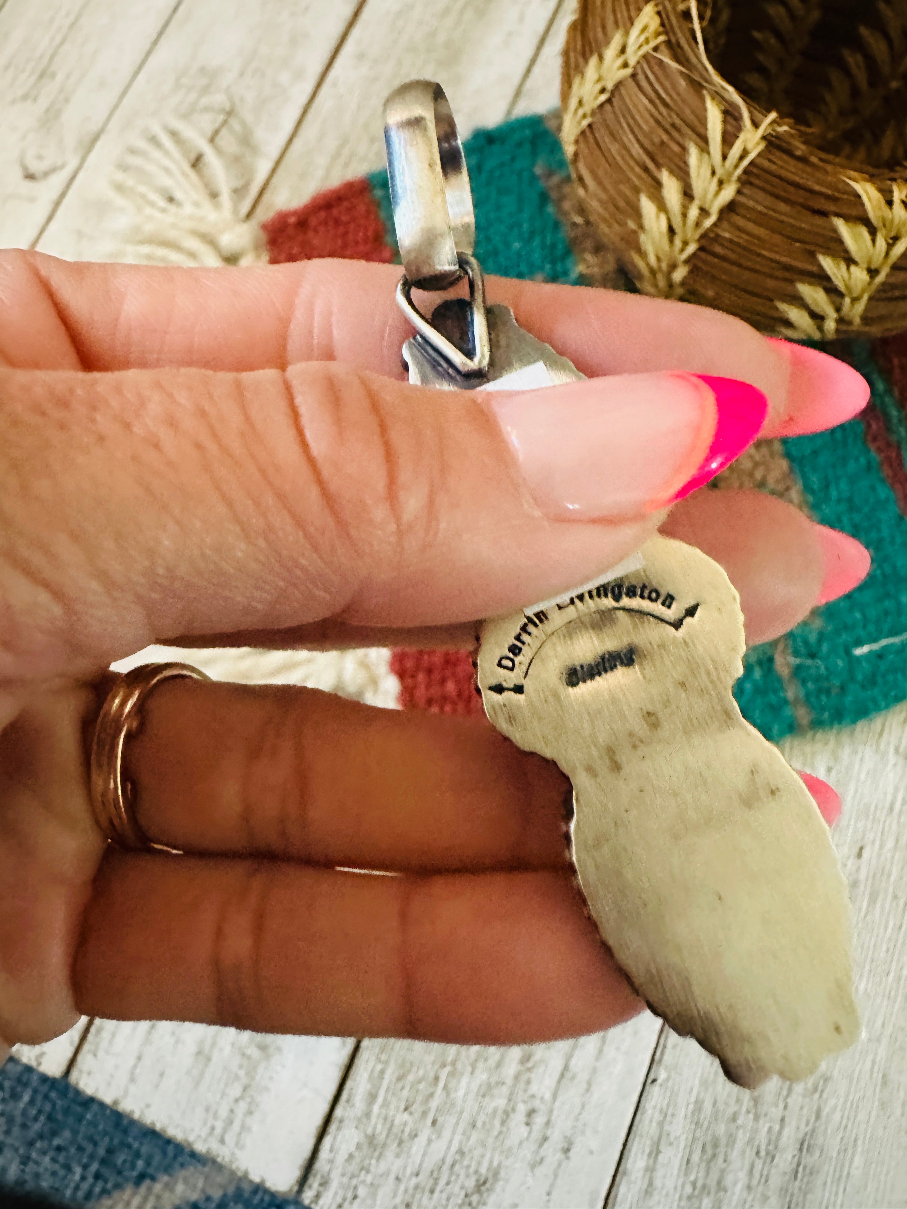 Handcrafted Golden Hills Turquoise & Sterling Silver Pendant