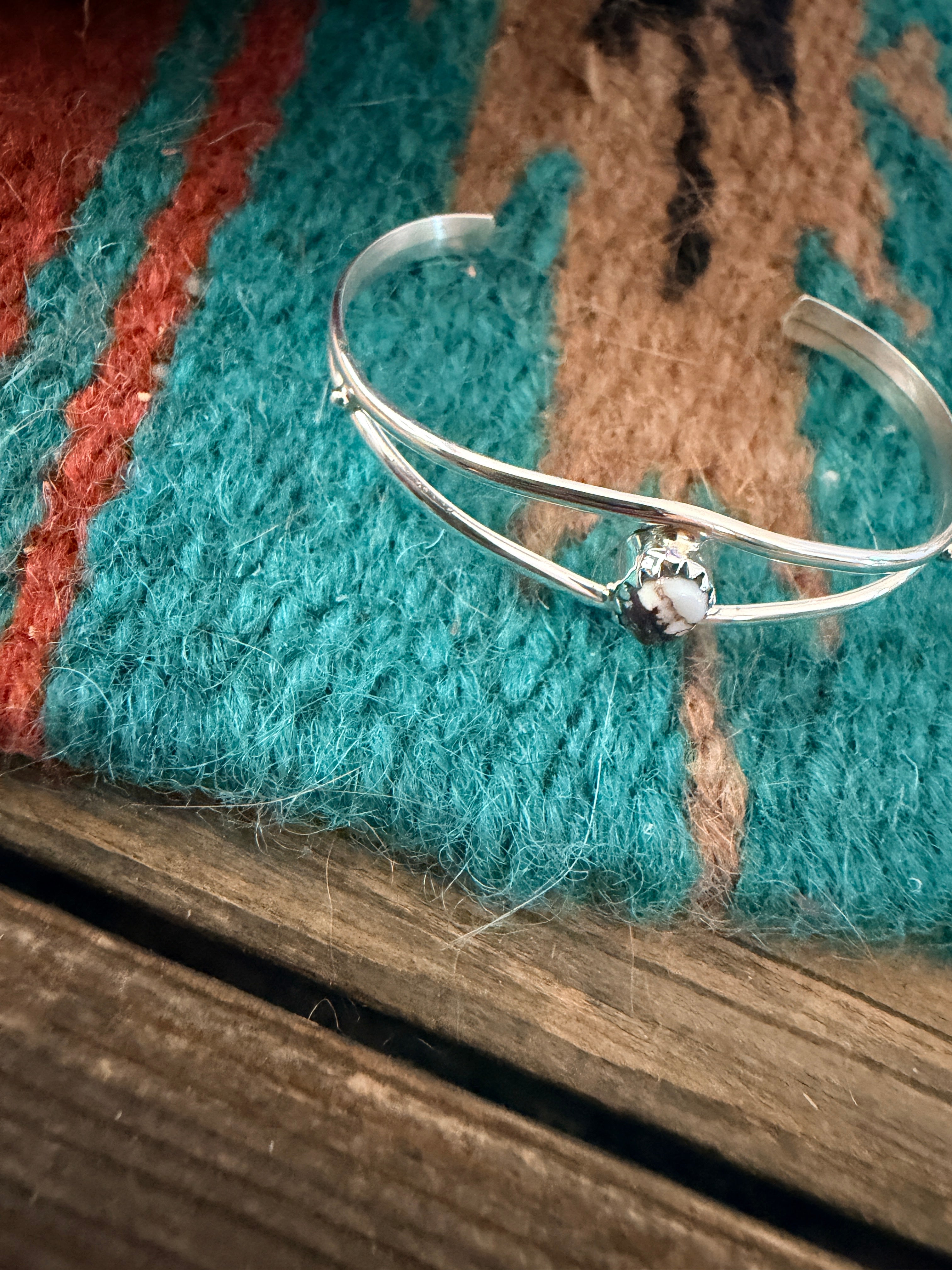 Handcrafted Wild Horse & Sterling Silver Baby Cuff Bracelet