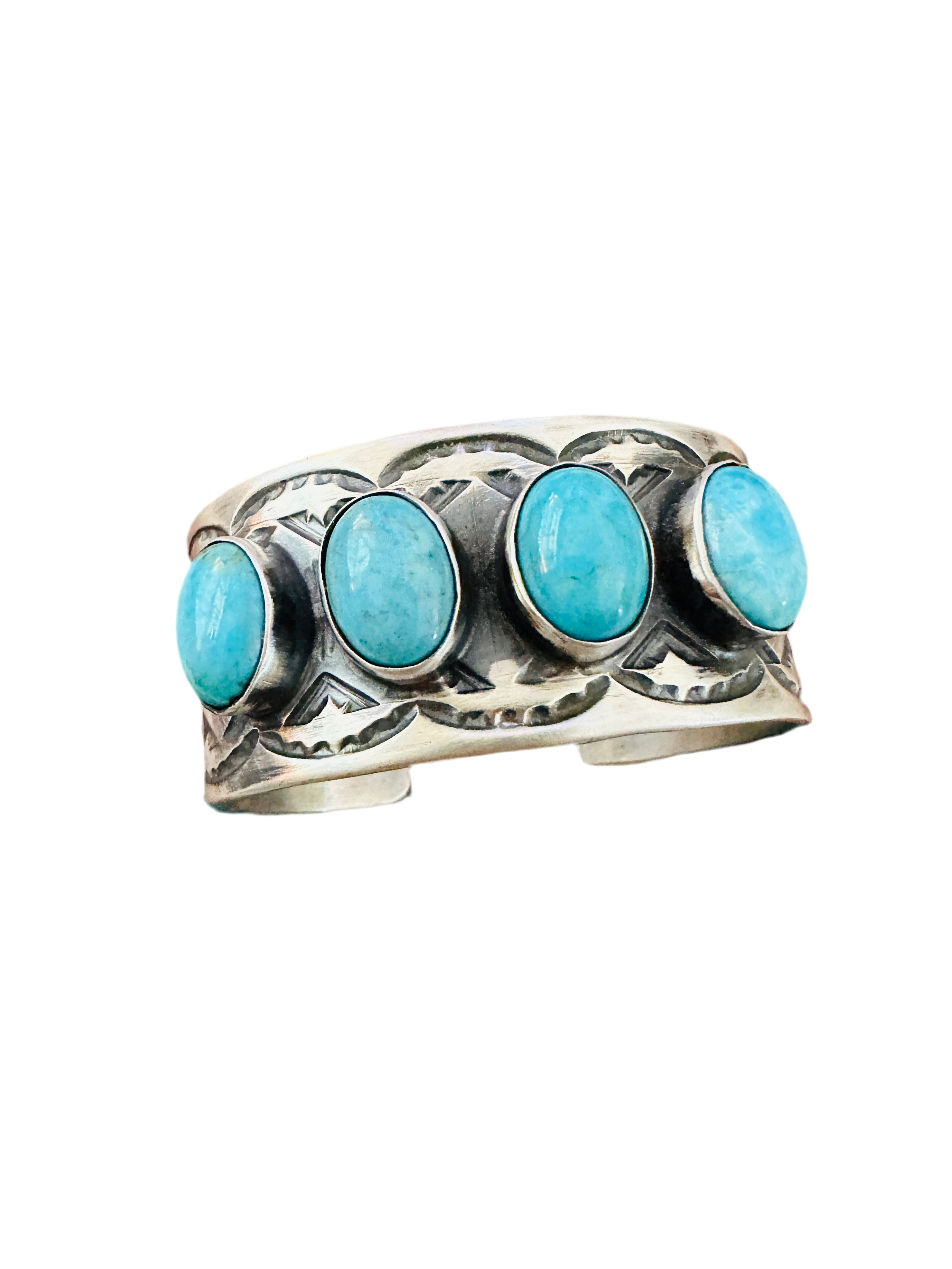 Handcrafted Sterling Silver & Turquoise Cuff Bracelet by Chimney Butte /