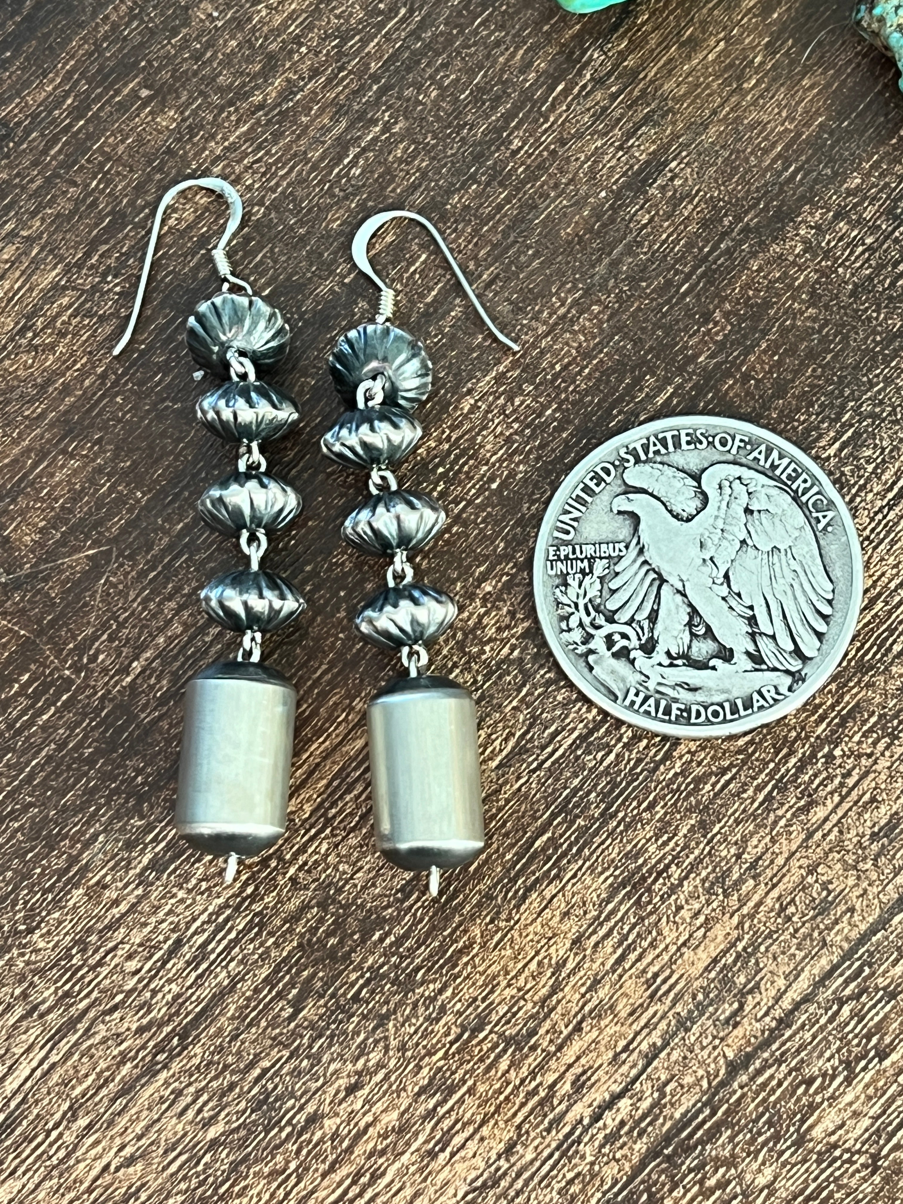 Handcrafted Handmade Sterling Linked Bead Earrings by Crystal Haley