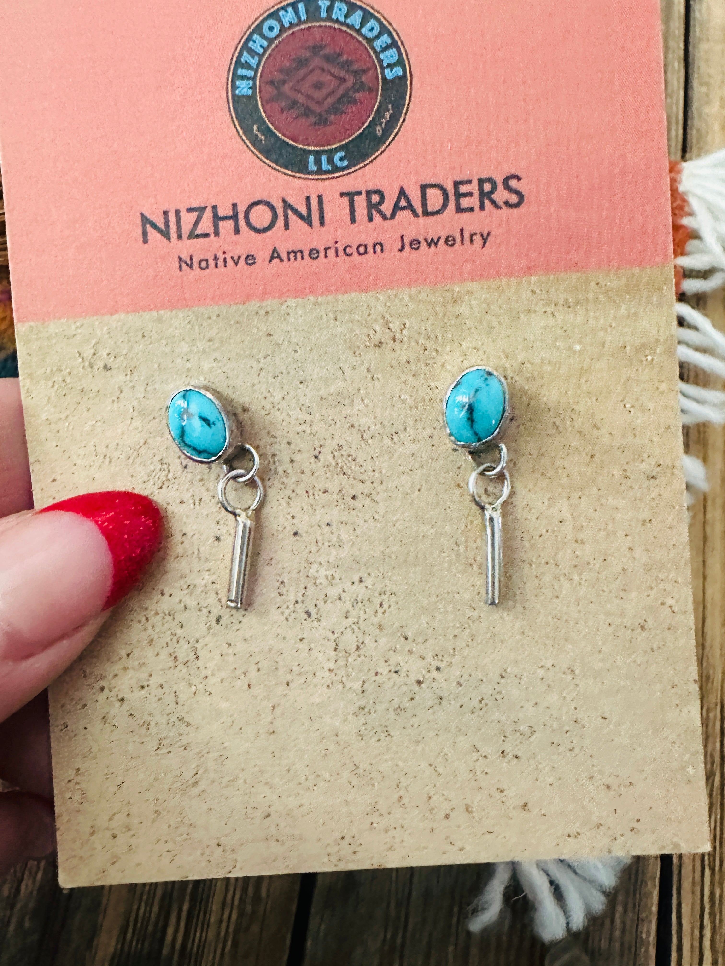 Handcrafted Turquoise & Sterling Silver Dangle Earrings