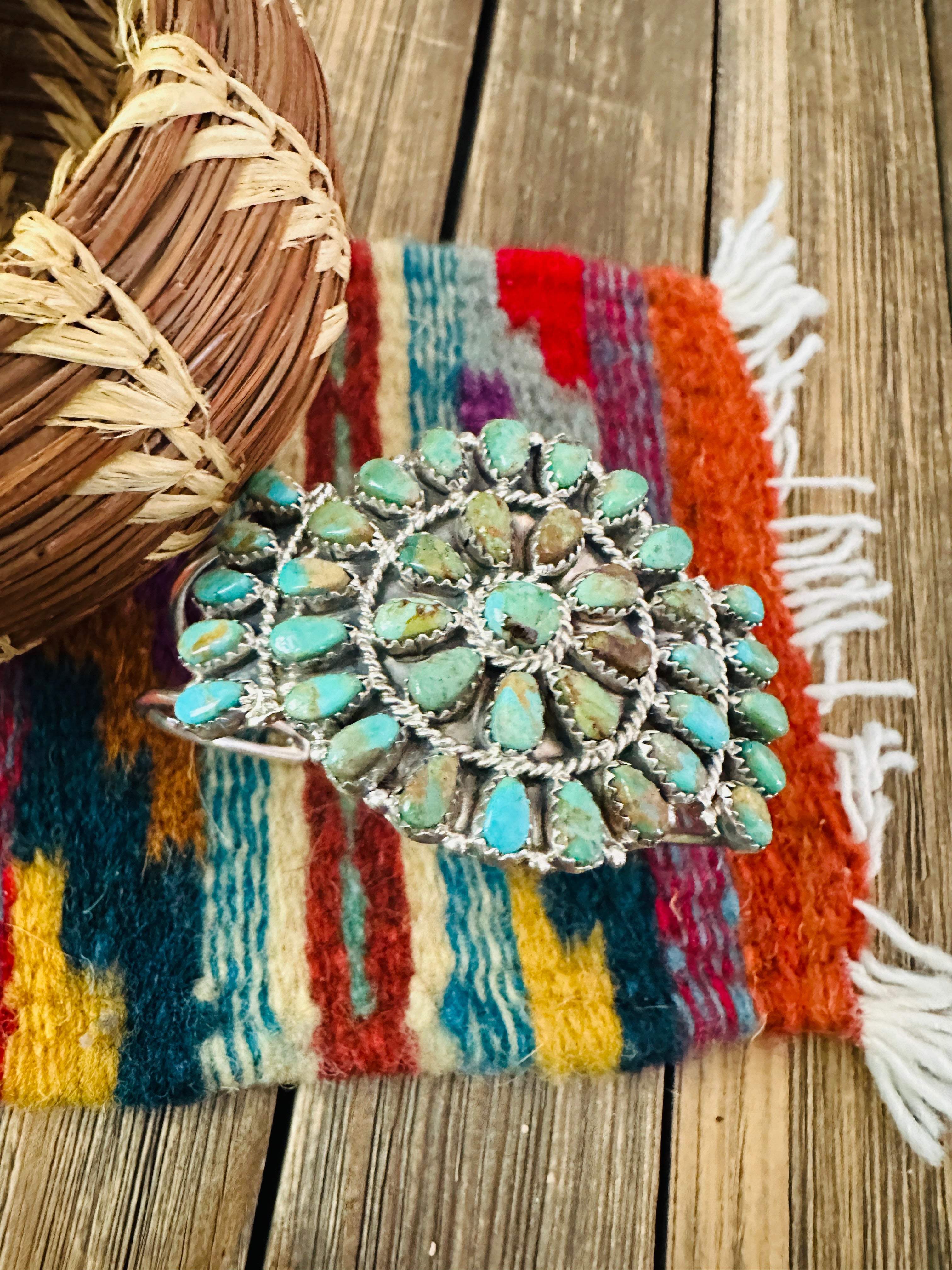 Handcrafted Turquoise & Sterling Silver Cuff Bracelet