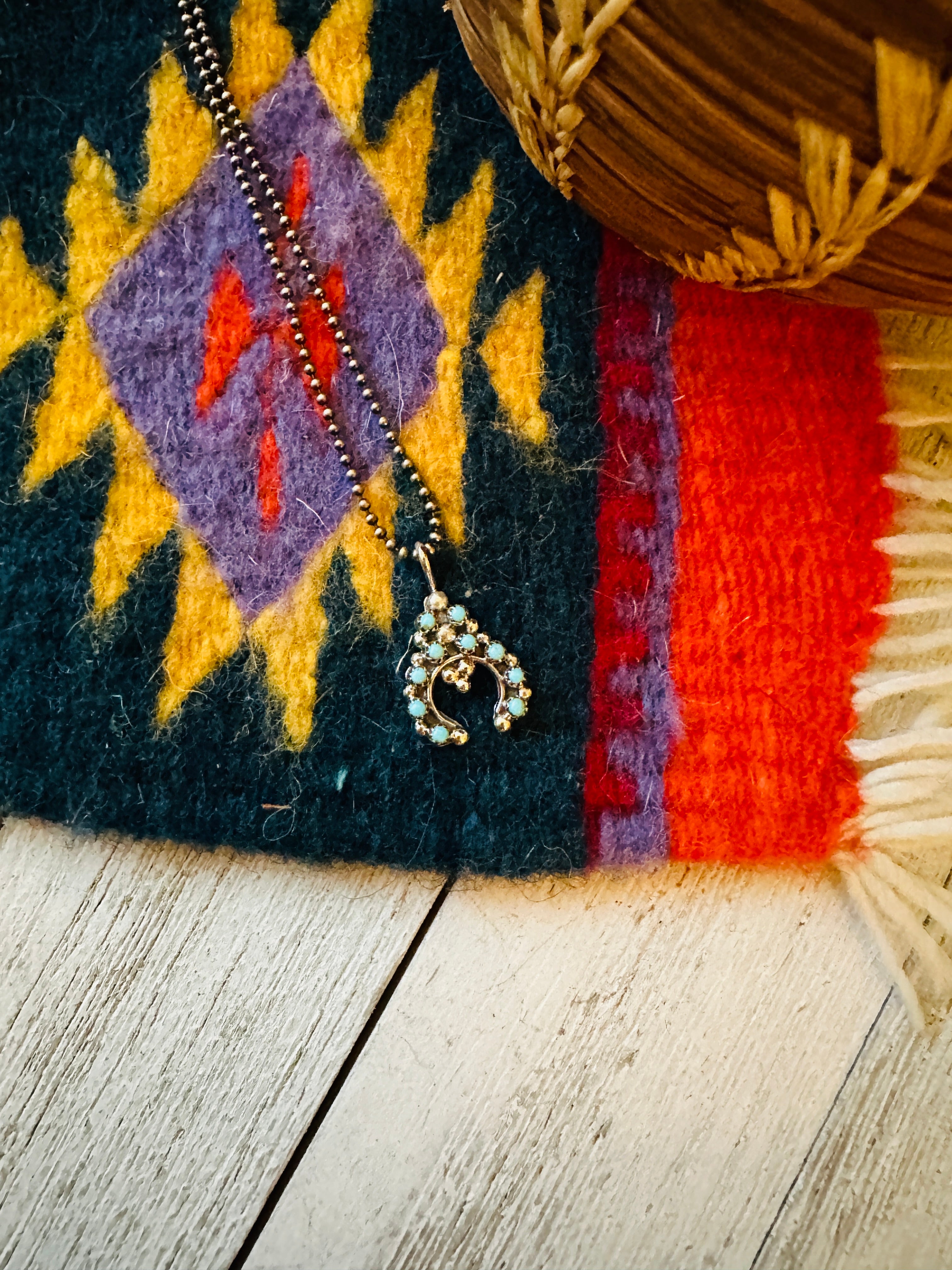 Handcrafted Turquoise & Sterling Silver Mini Naja Pendant