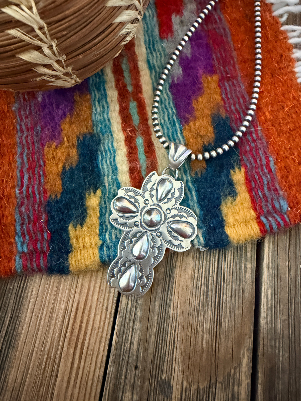 Handcrafted Sterling Silver Cross Pendant by Benson Shorty
