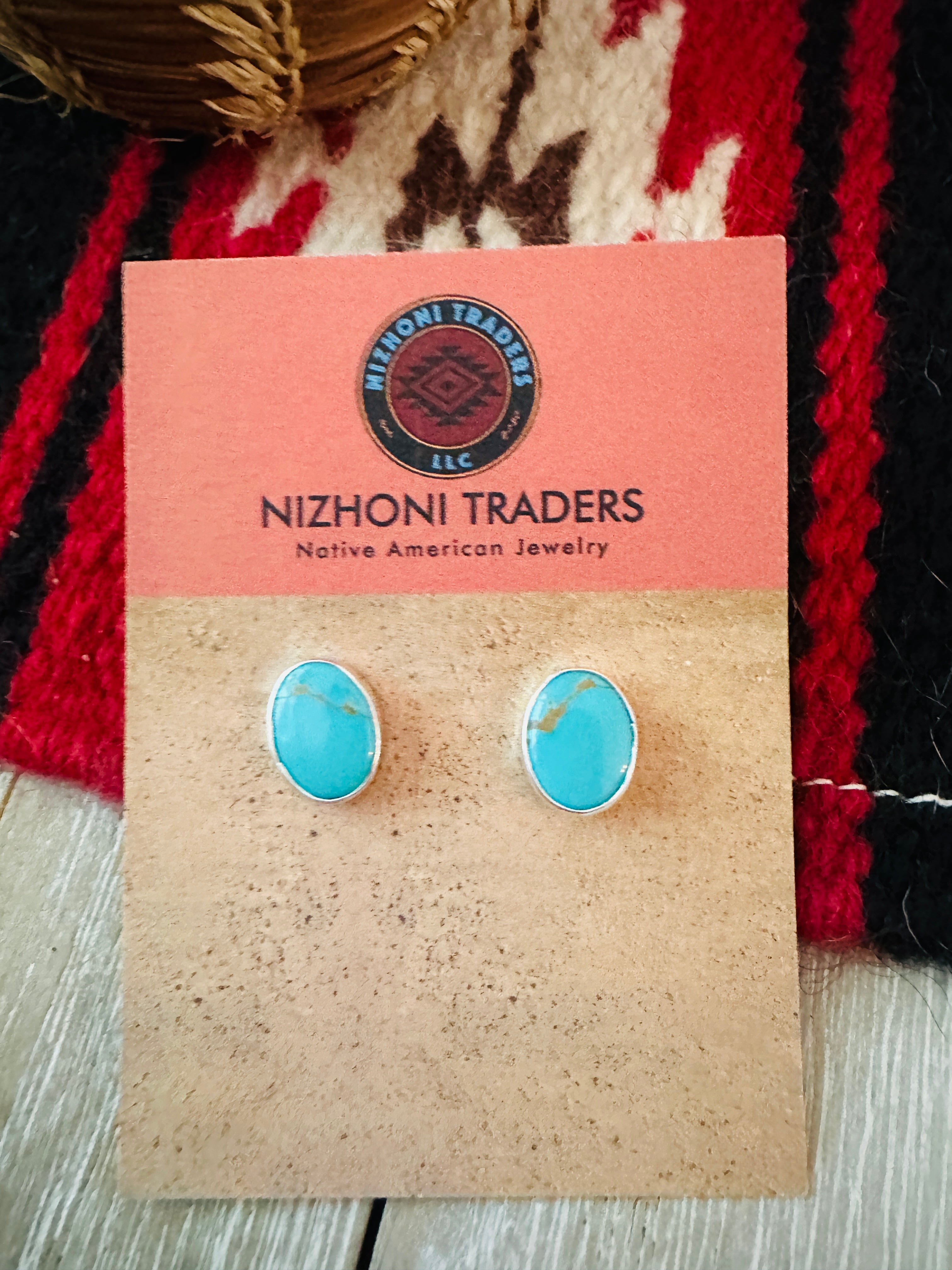 Handcrafted Turquoise & Sterling Silver Stud Earrings