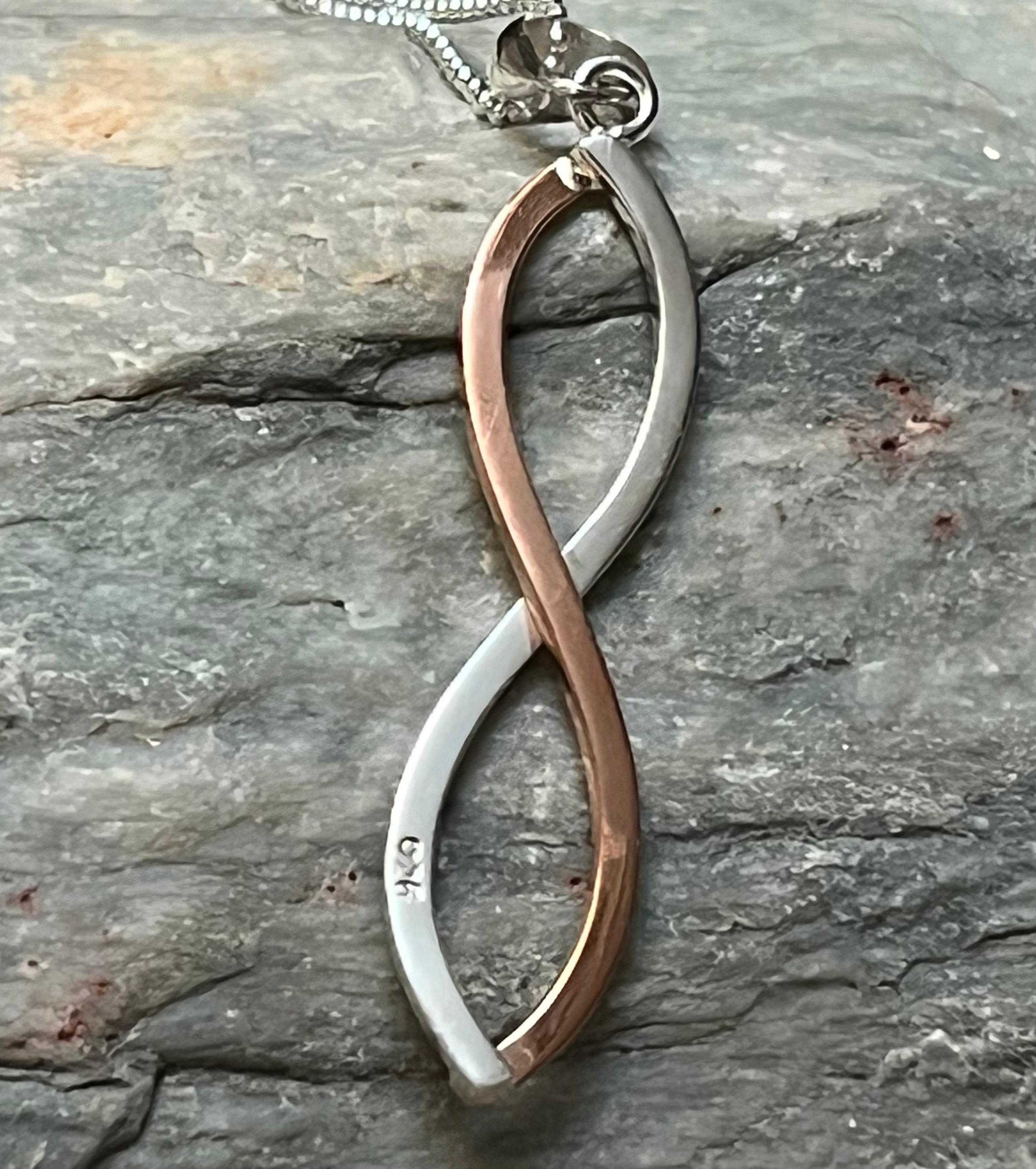 Sterling Silver & Copper Infinity Pendant Necklace