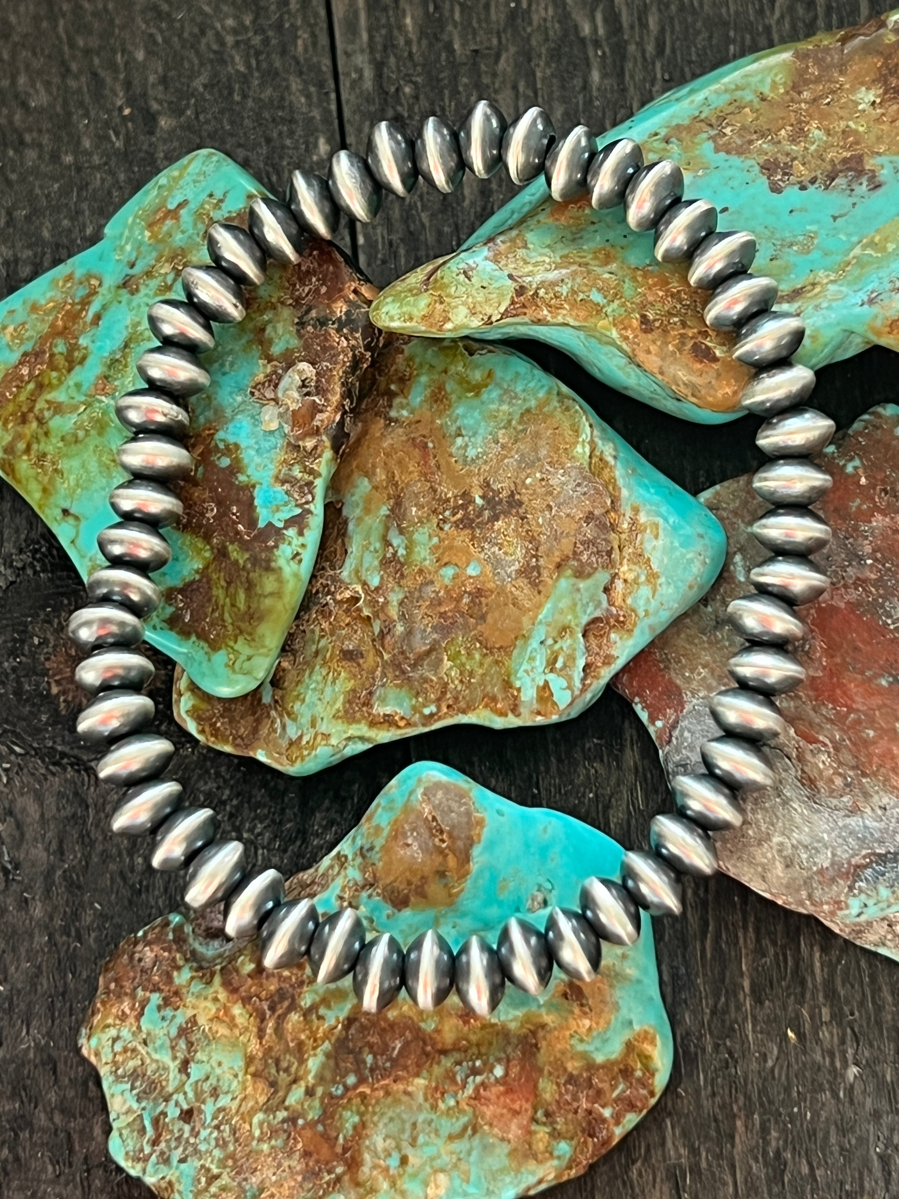 Vinita Cowboy Handmade Sterling Silver 5.5mm Stretch Bracelet