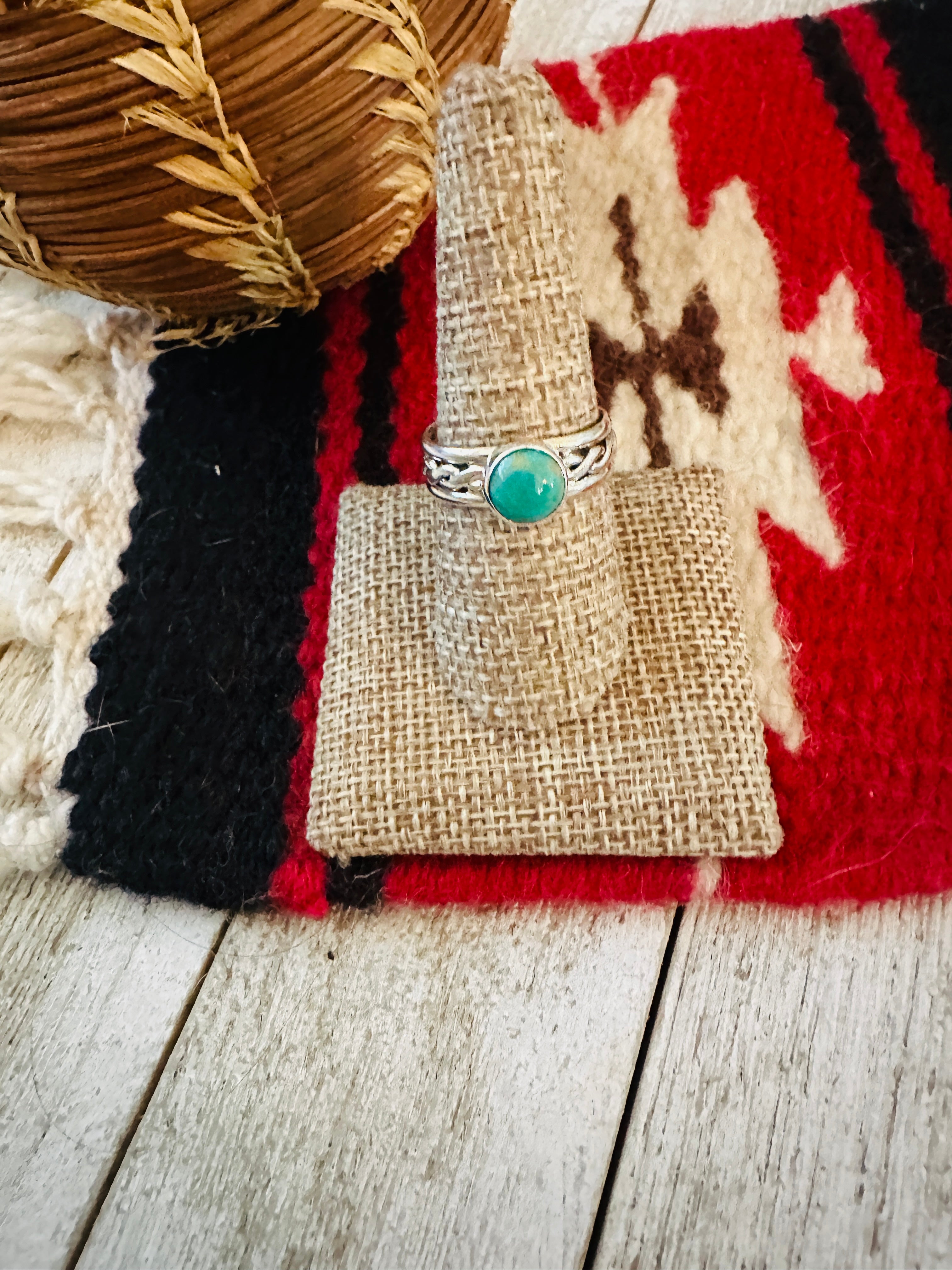 Navajo Turquoise & Sterling Silver Ring Size 5