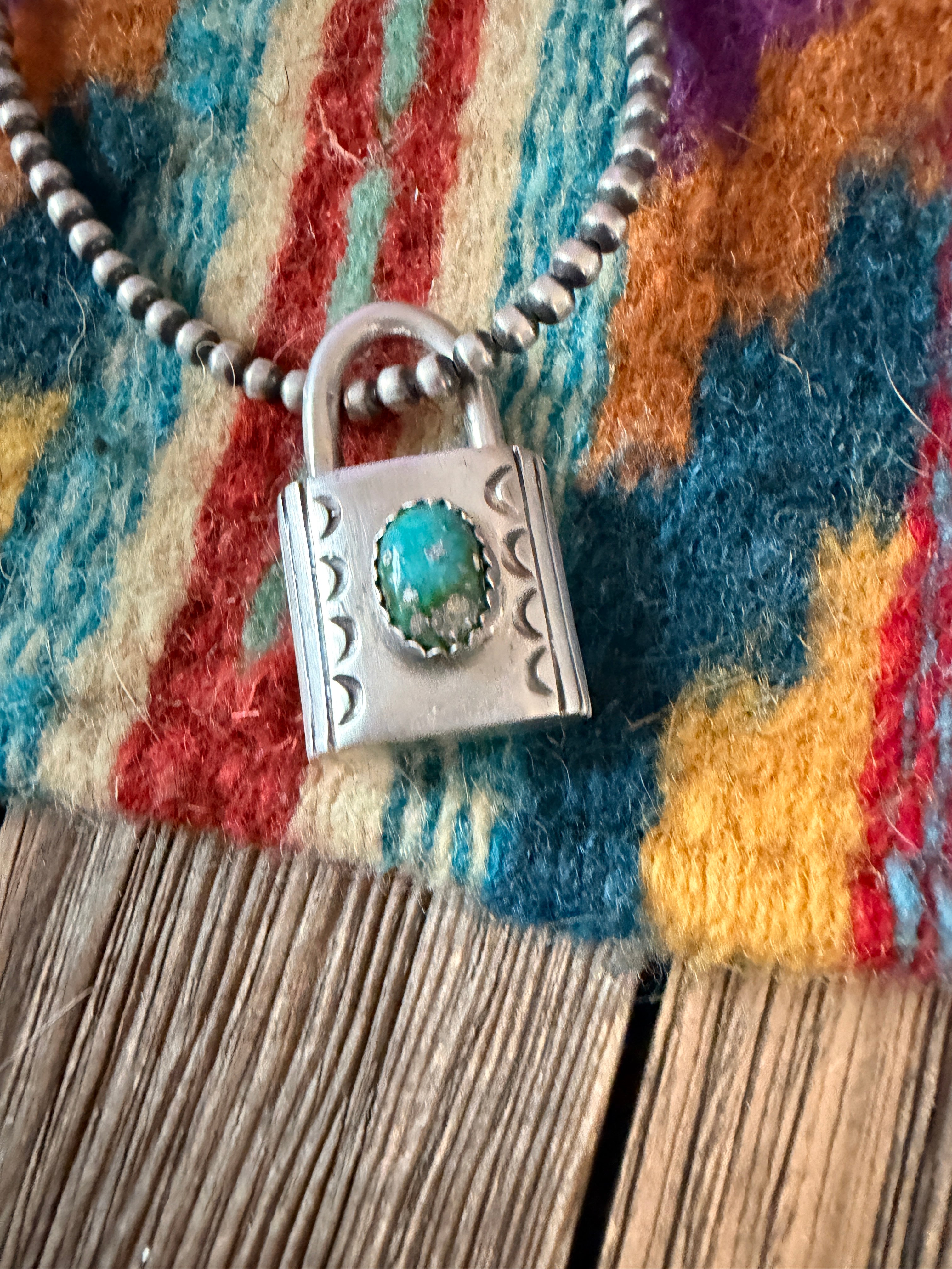 Handcrafted Sterling Silver & Turquoise Locket Pendant