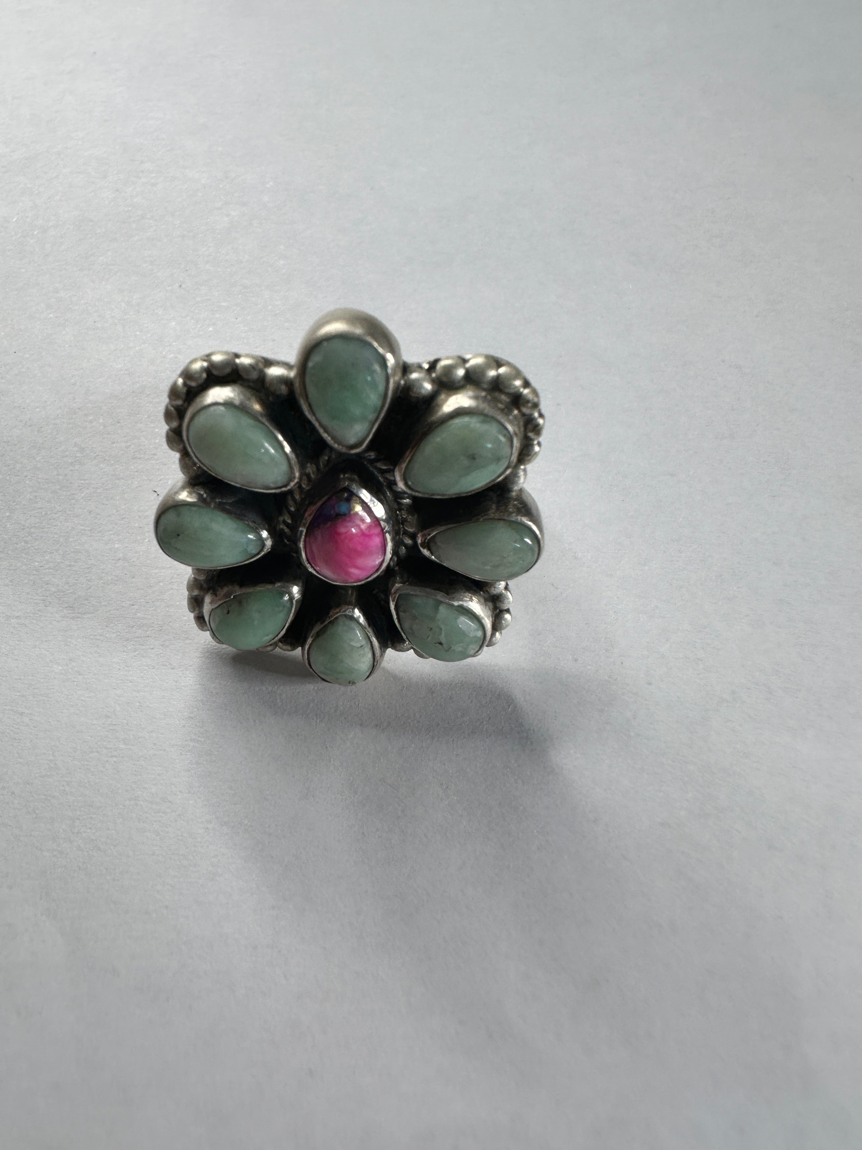Handmade Sterling Silver, Pink Dream & Paloma Adjustable Ring