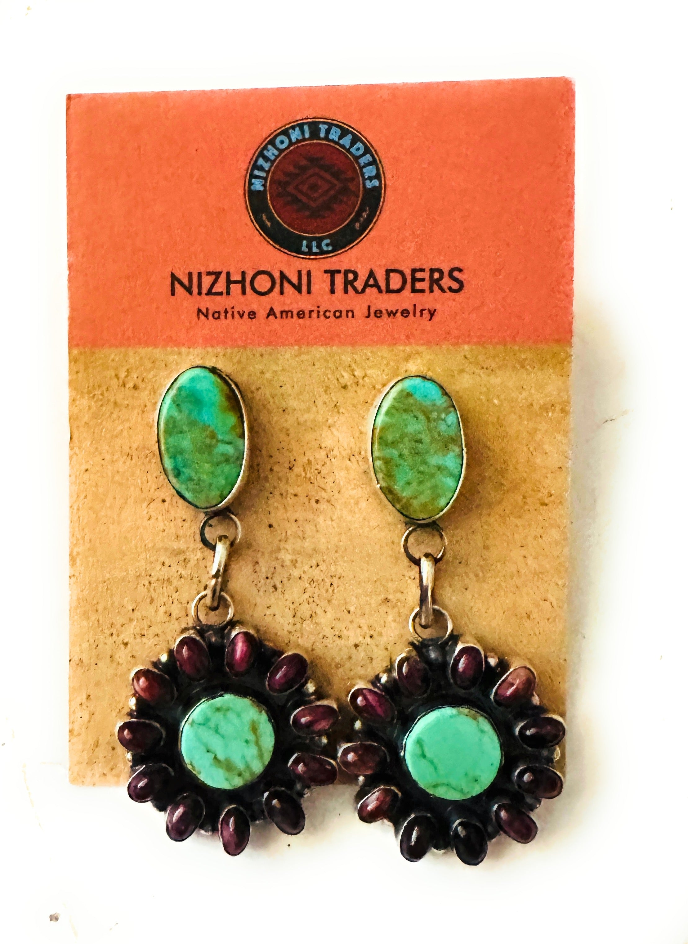 Handcrafted Turquoise, Spiny & Sterling Silver Dangle Earrings by Jacqueline Silver