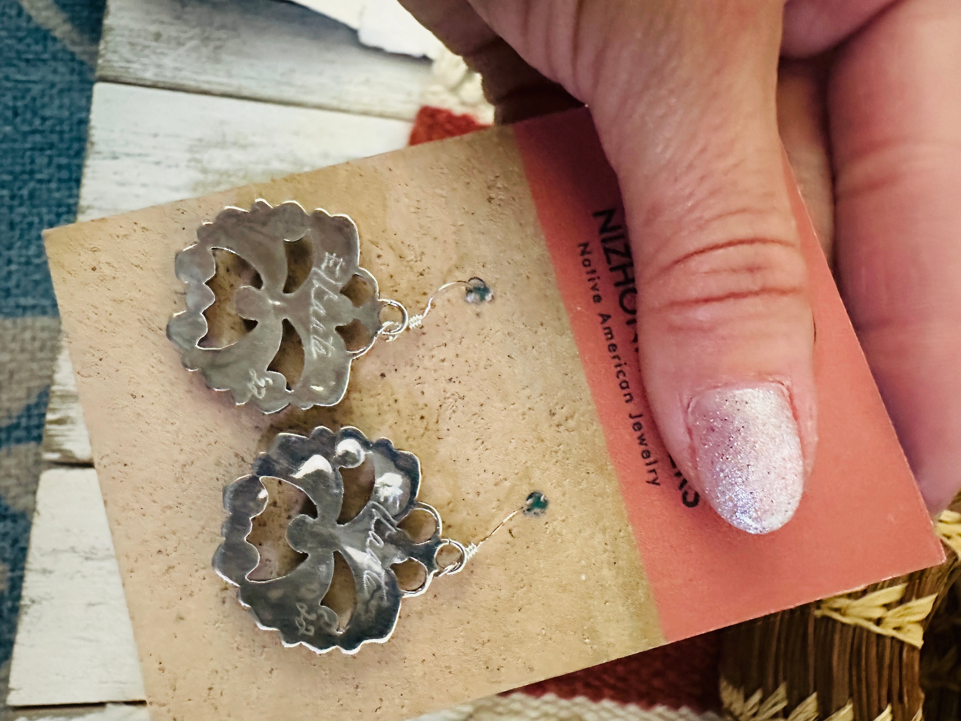 Handcrafted Blue Opal & Sterling Silver Butterfly Dangle Earrings