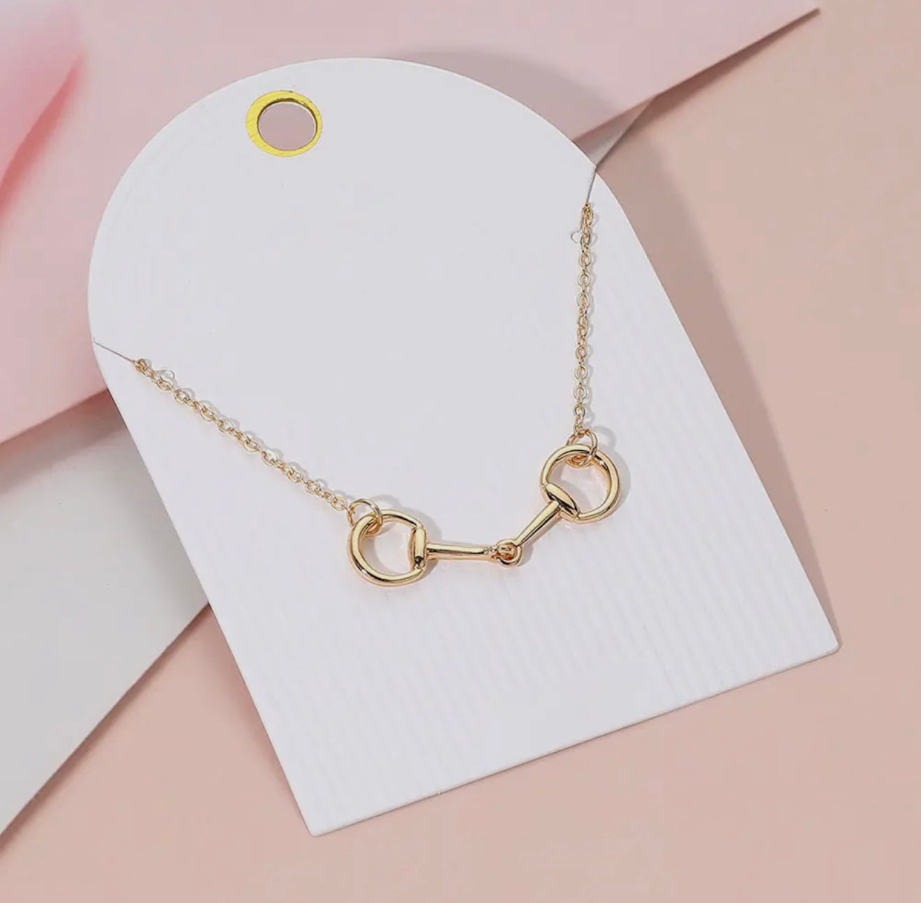 “The Golden Collection” Handmade Gold Plated Double Link Chain HORSE BIT Necklace