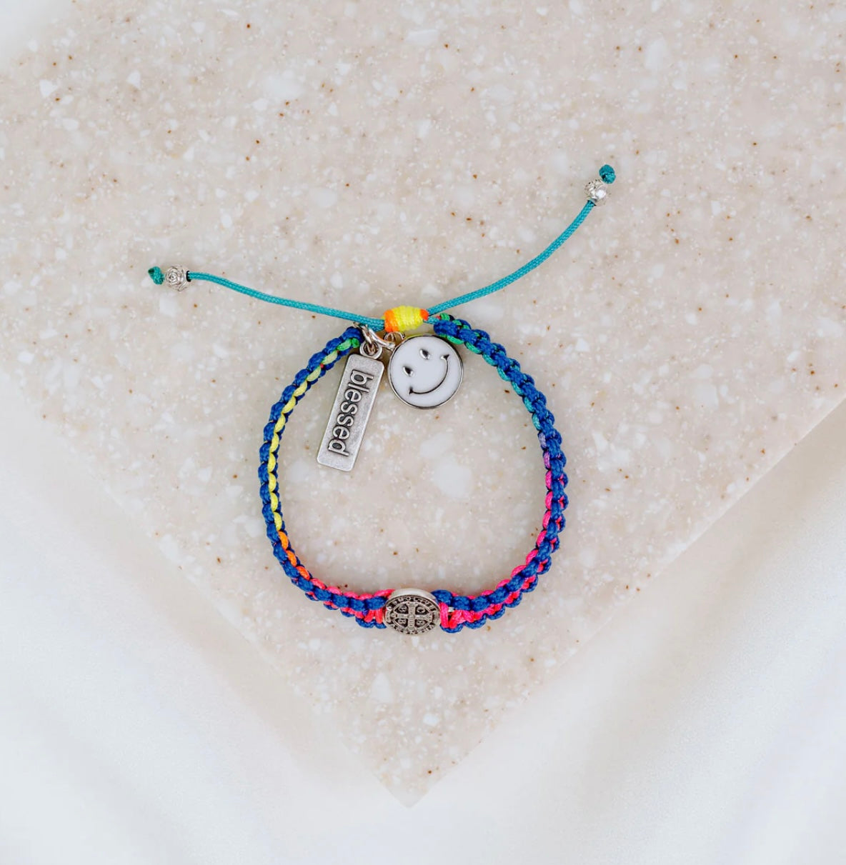 Pray. Hope. Don't Worry. Bracelet for Kids (Rainbow Multicolor)