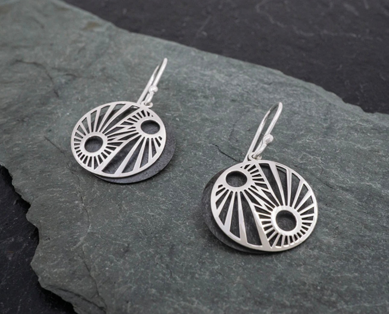 Oxidized Sunrise Earrings