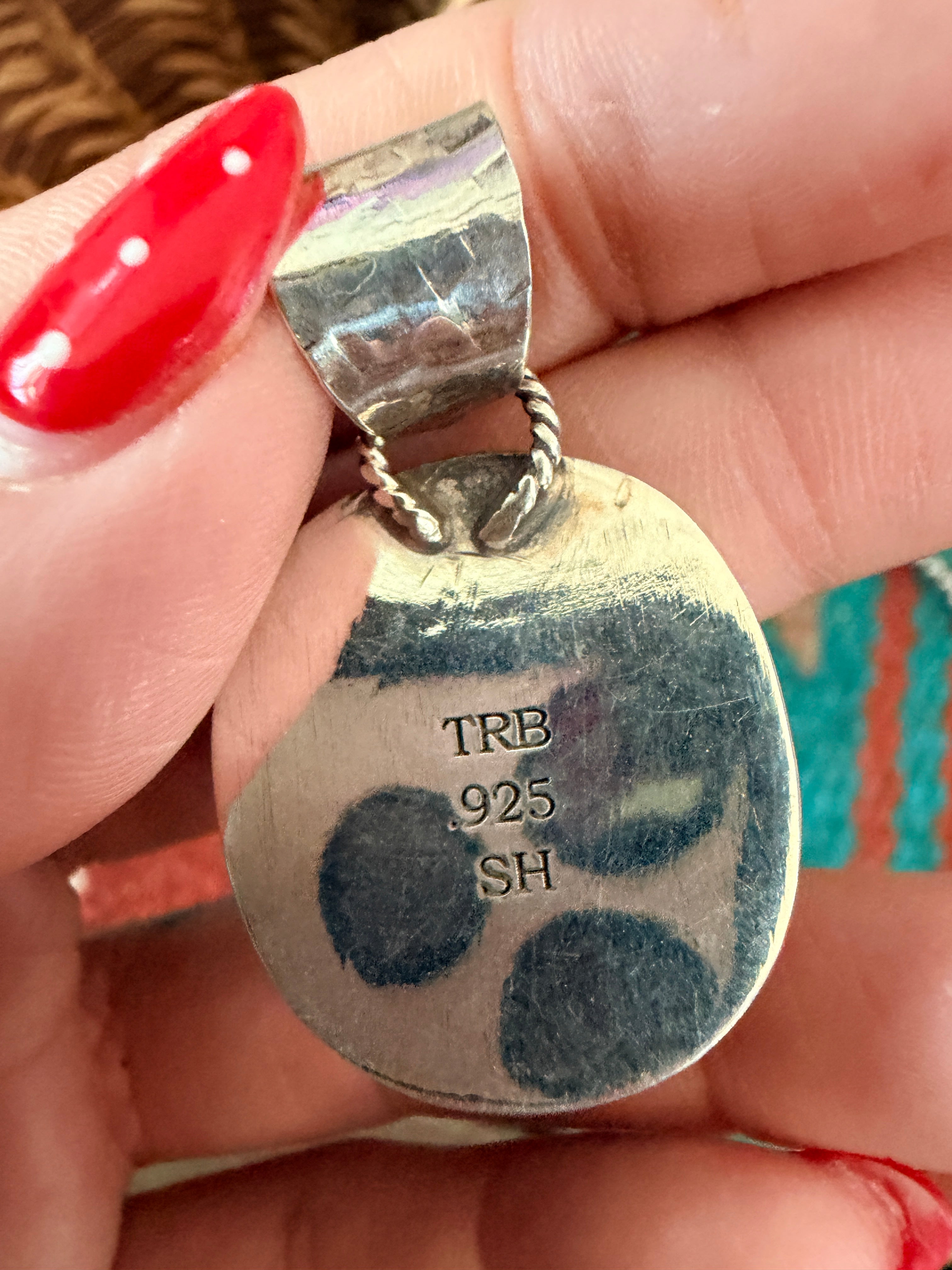 Handmade Sterling Silver & Peruvian Opal Pendant