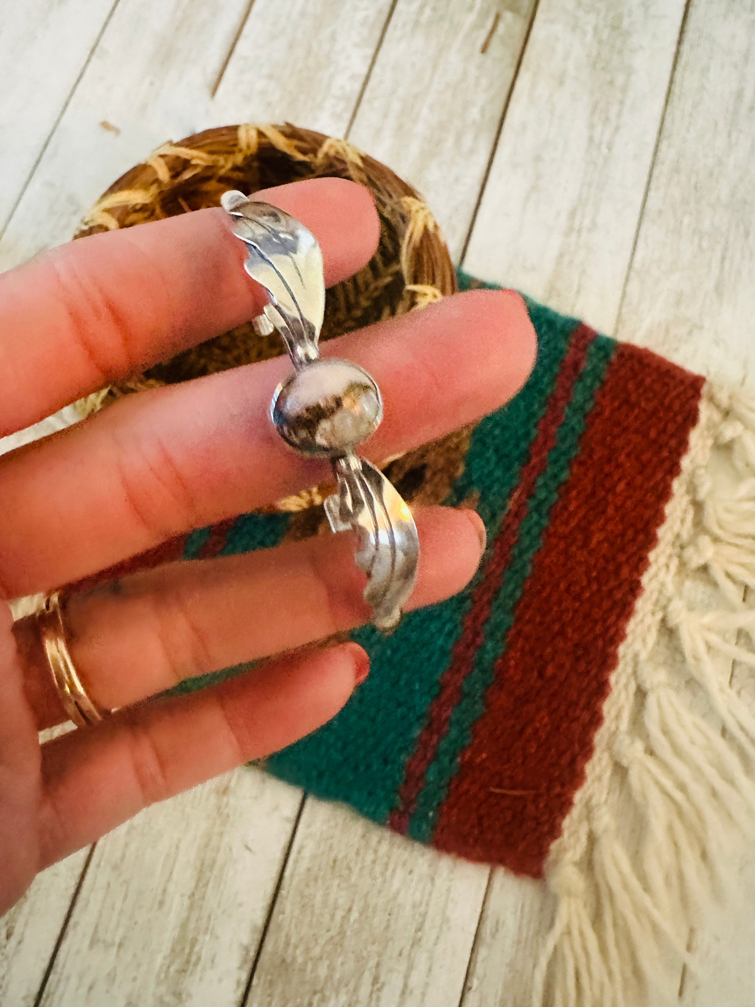 Handcrafted Sterling Silver & Spice Cuff Bracelet