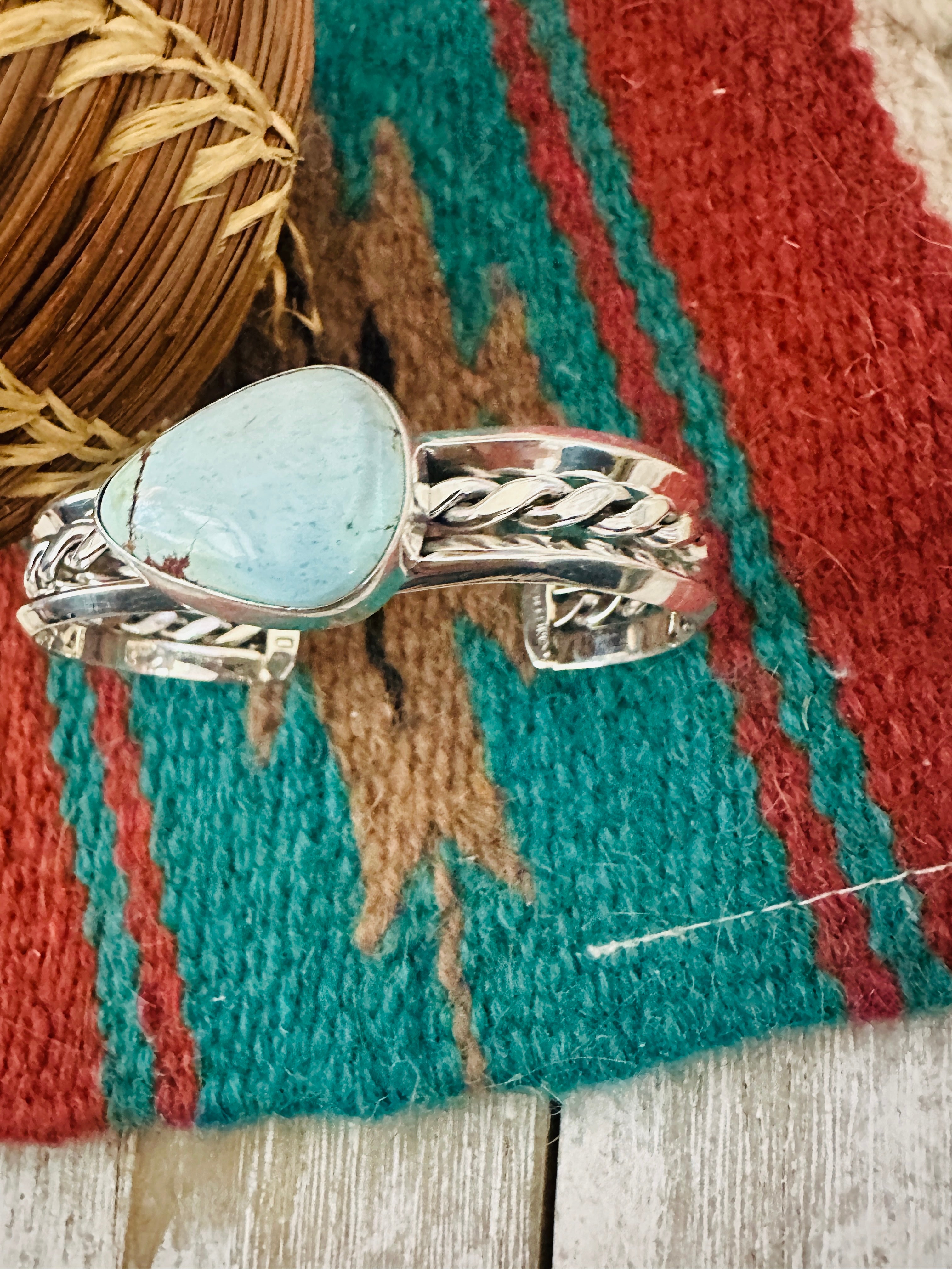 Handcrafted Sterling Silver & Golden Hills Turquoise Cuff Bracelet