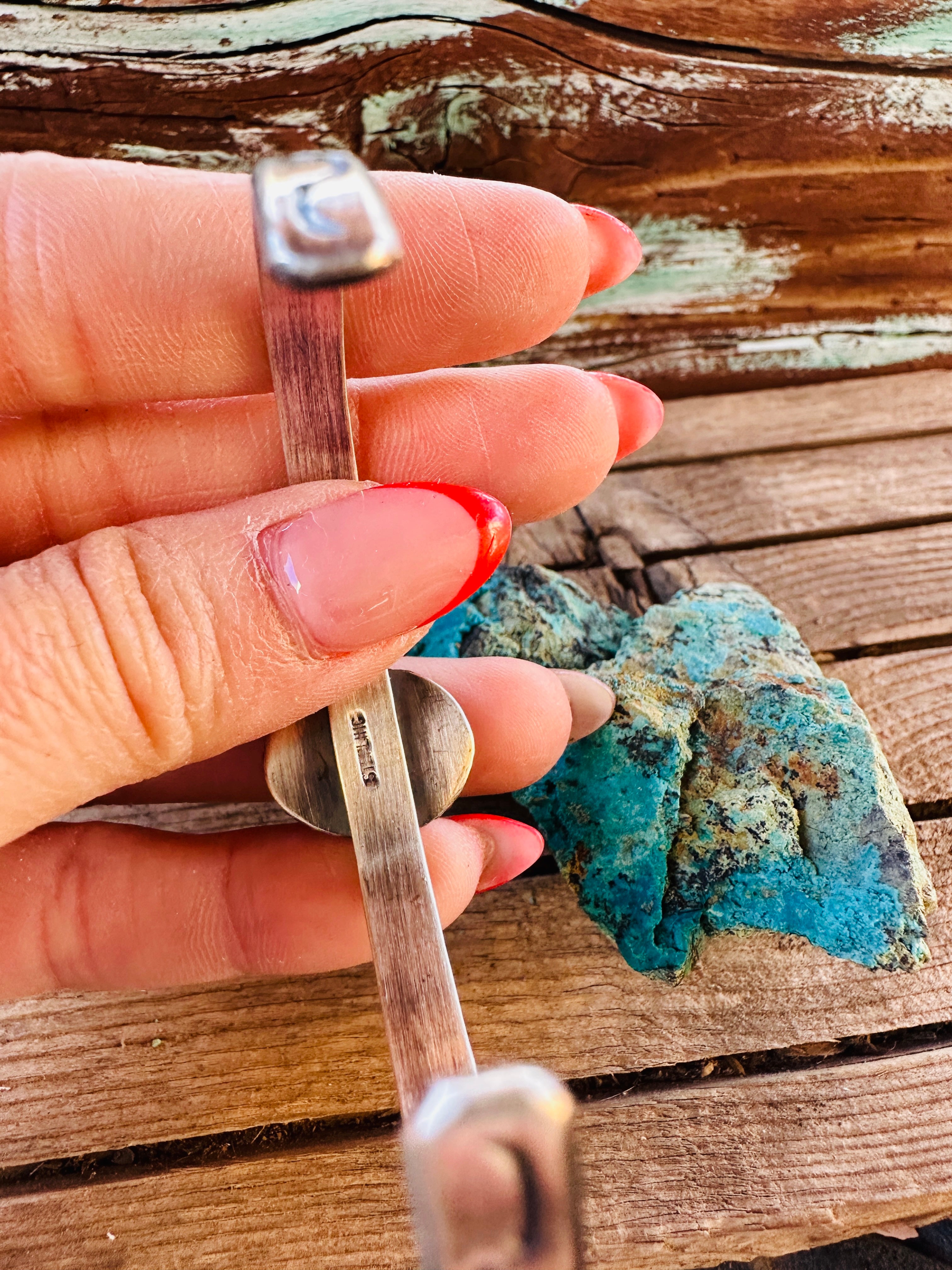 Handcrafted Sonoran Mountain Turquoise & Sterling Silver Cuff Bracelet