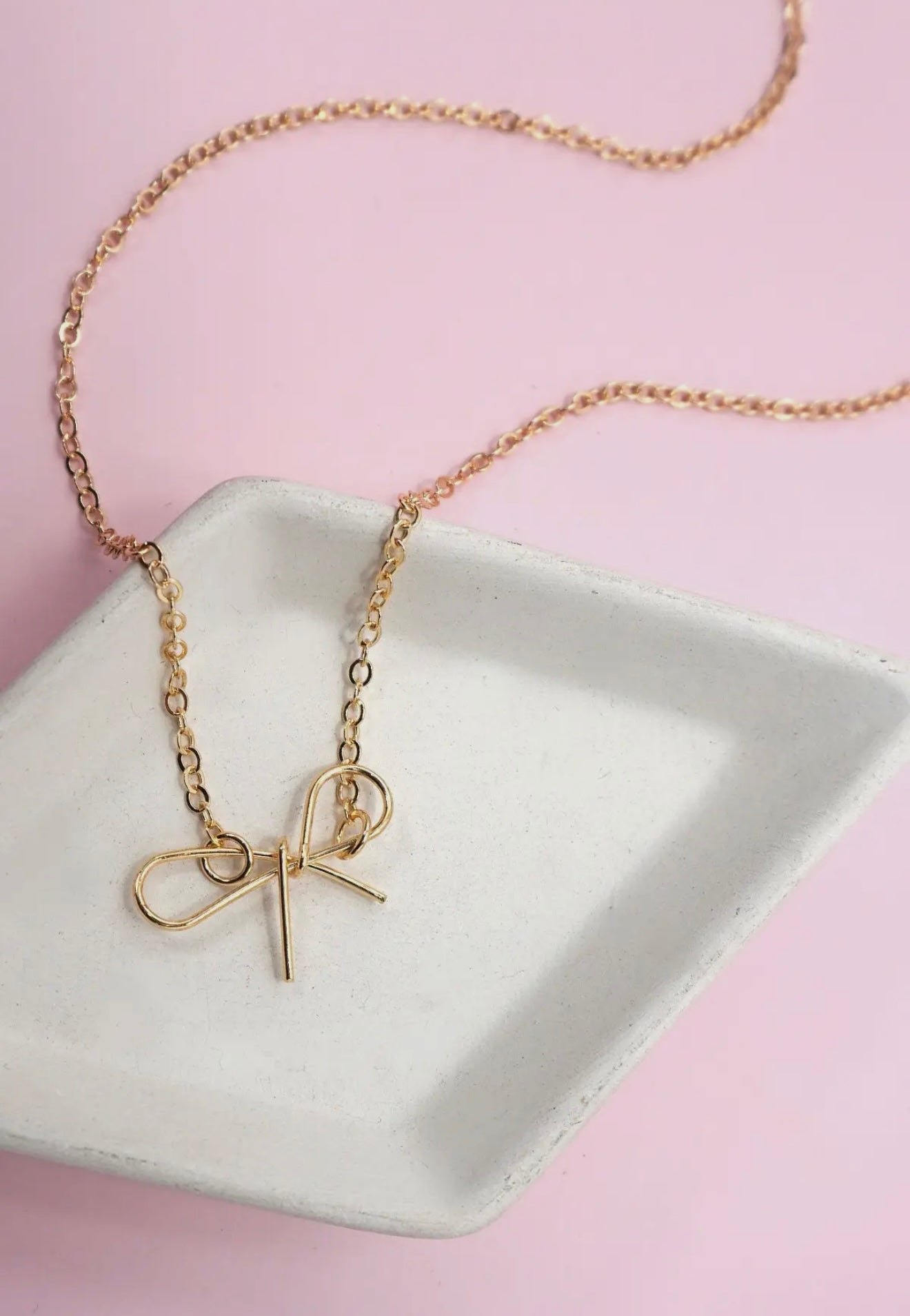 “The Golden Collection” BOW NECKLACE Handmade 18k Gold Plated Necklace