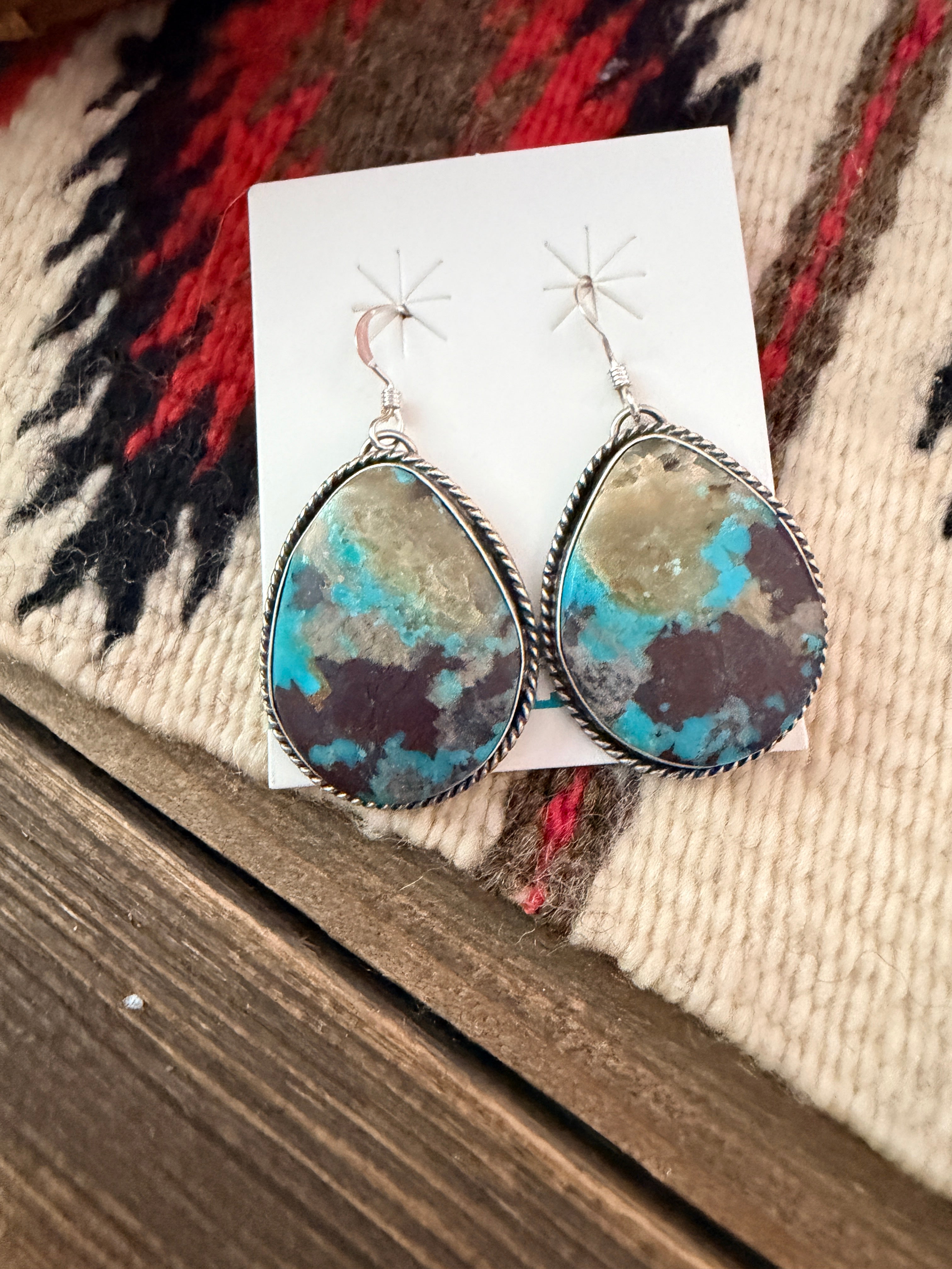 Handcrafted Turquoise & Sterling Silver Dangle Earrings