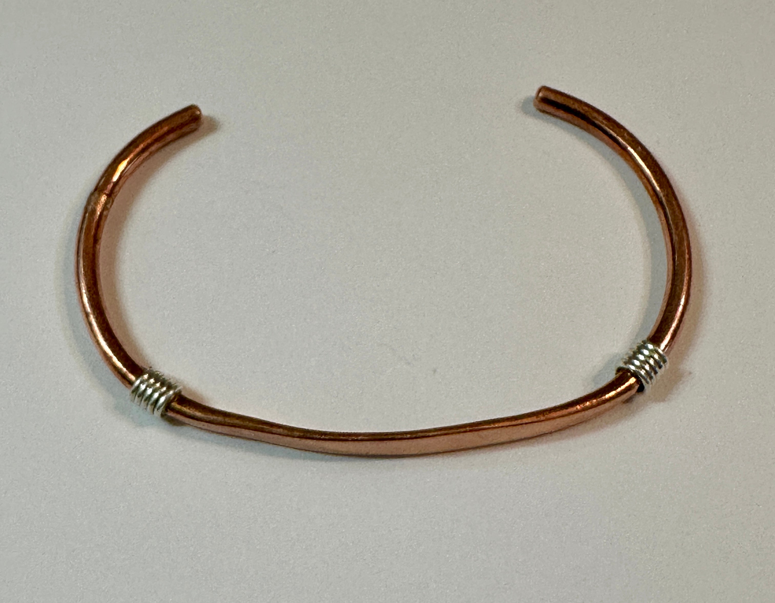 Copper Cuff w/ Silver Coils