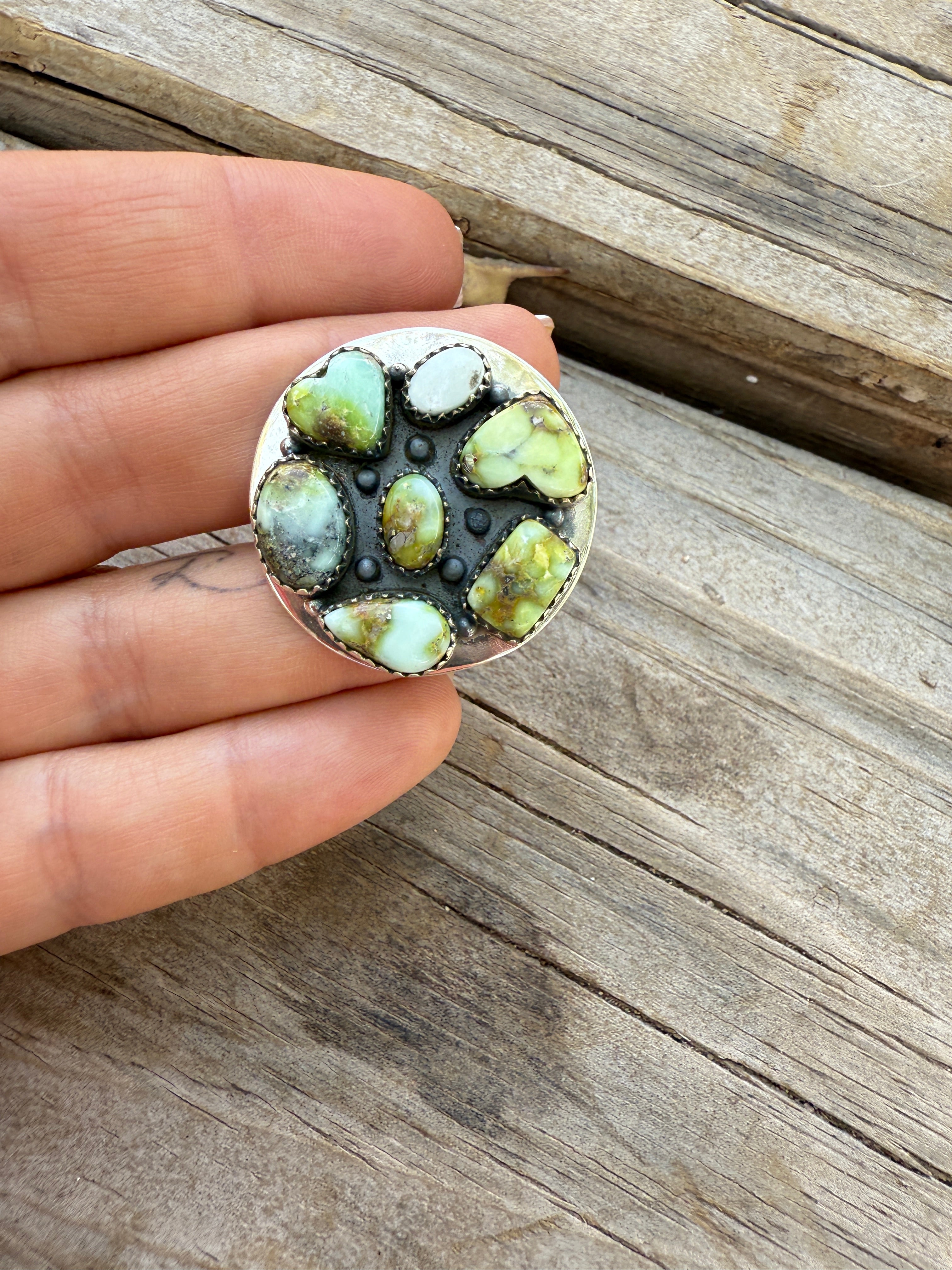 Handmade Palomino Turquoise & Sterling Silver Adjustable Ring