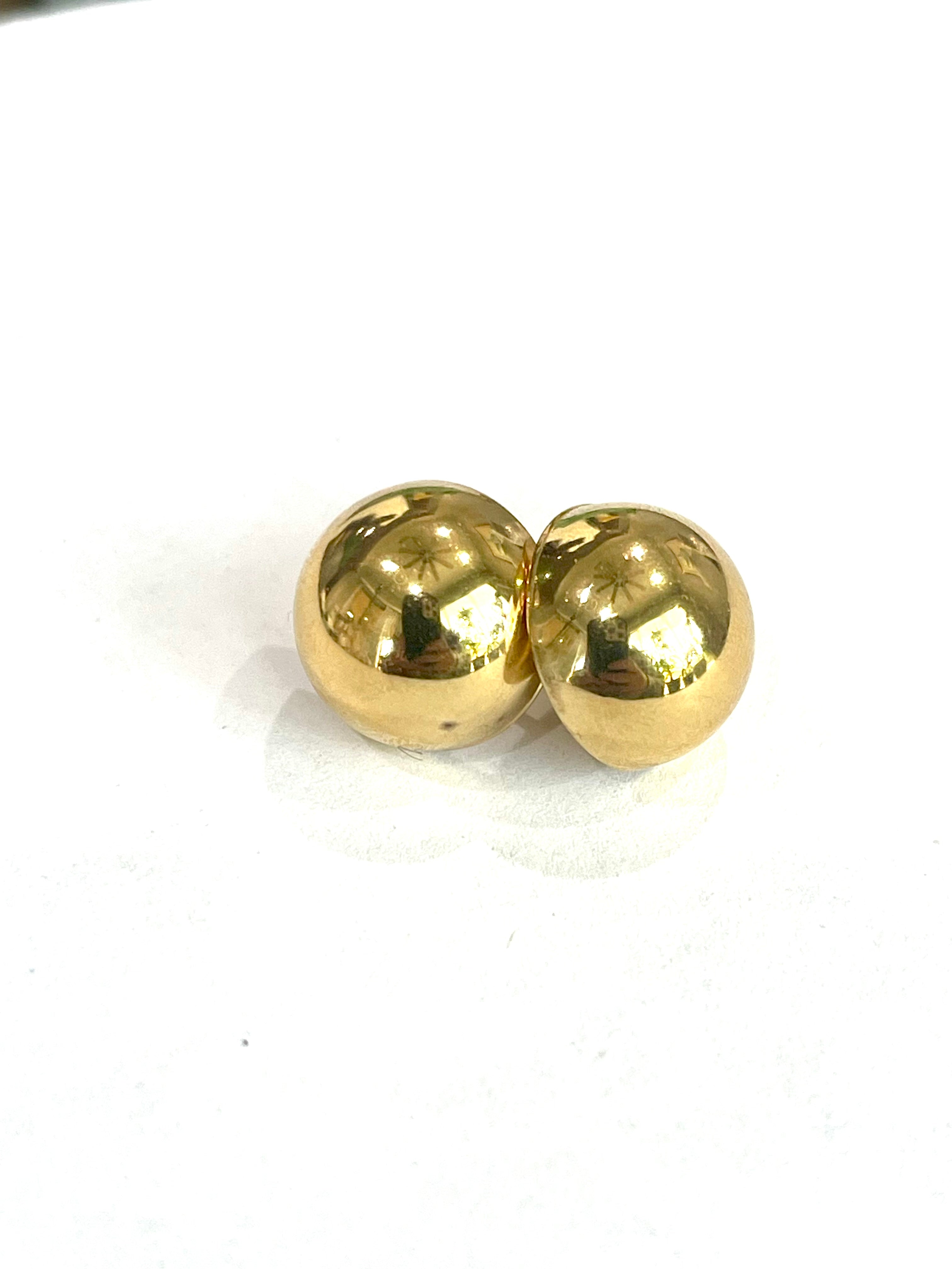 Vintage Gold Plated Round Stud Earrings