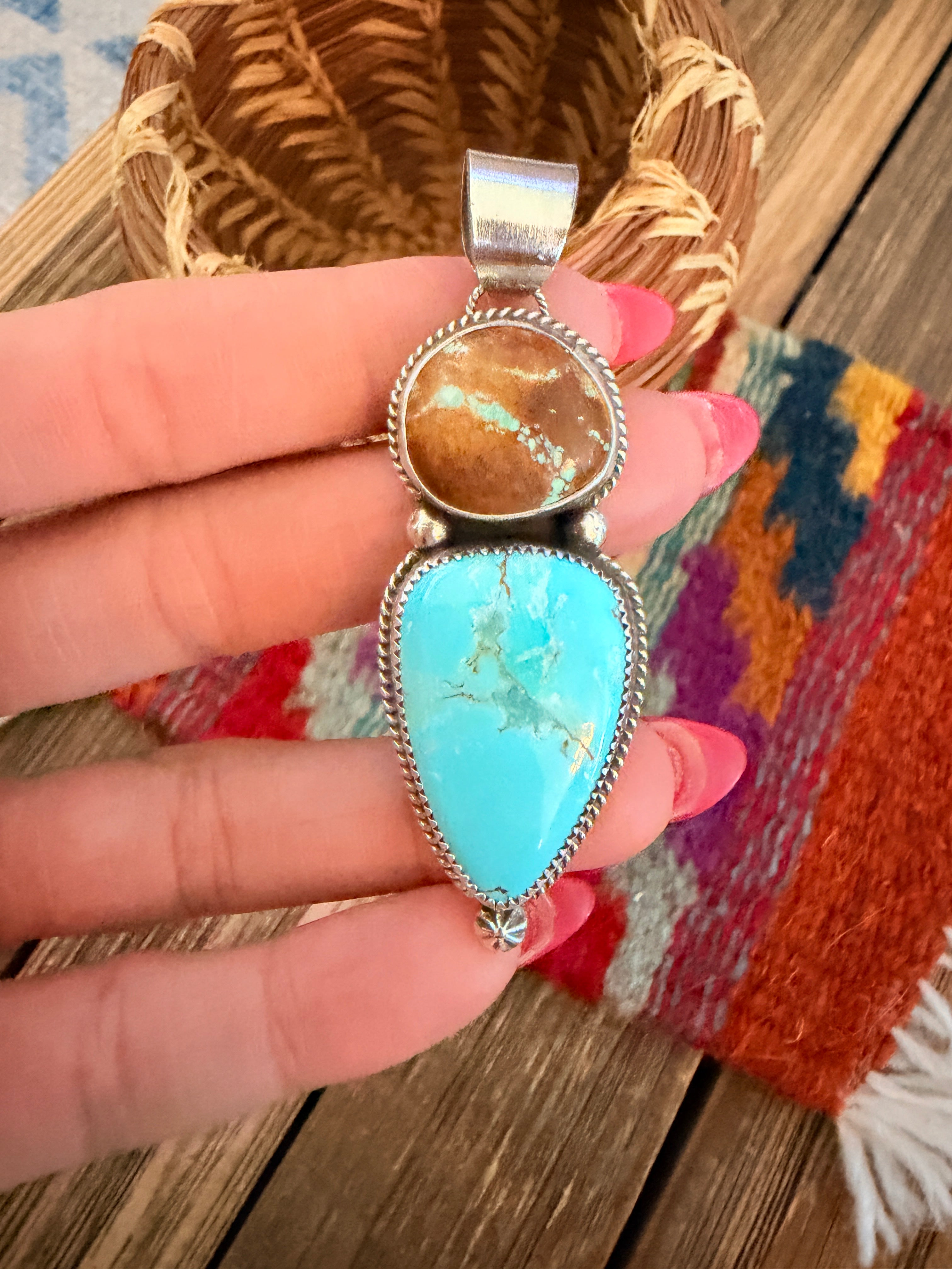 Handmade Sterling Silver and Turquoise Pendant