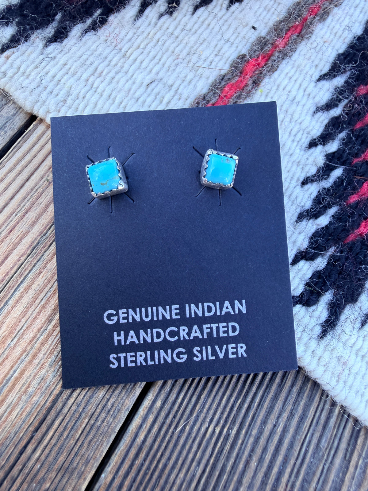 Handcrafted Turquoise & Sterling Silver Stud Earrings