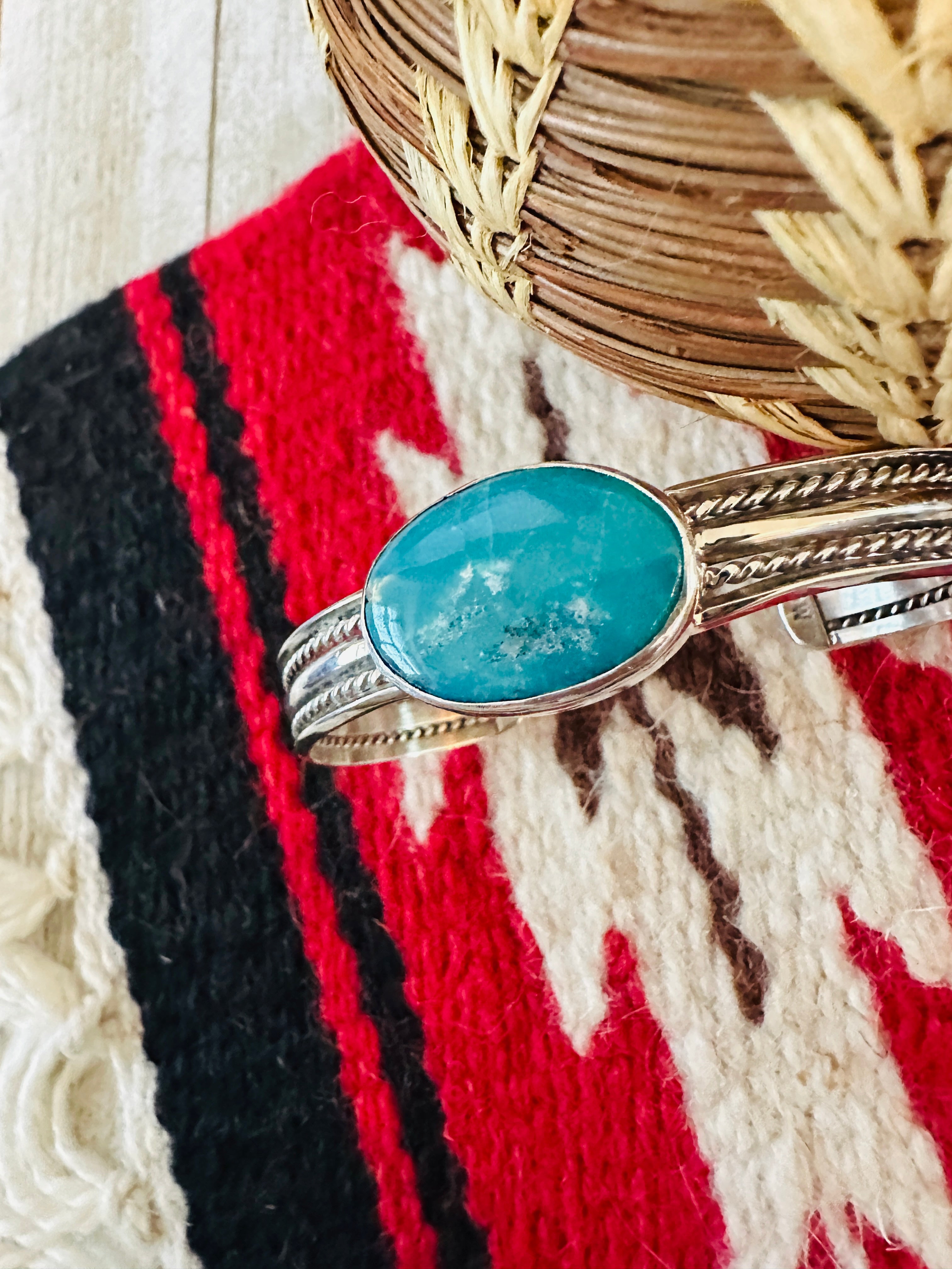 Handcrafted Sterling Silver & Turquoise Cuff Bracelet