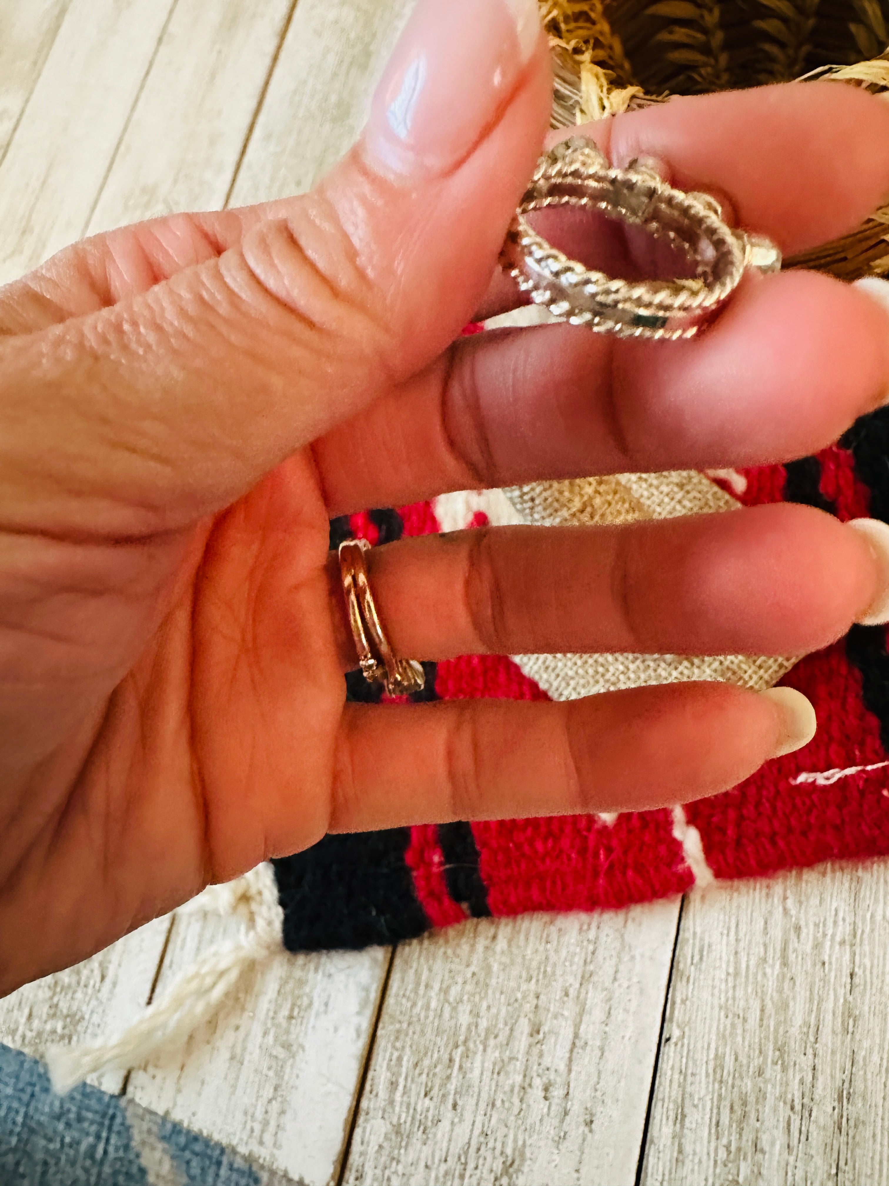 Handcrafted Lapis & Sterling Silver Band Ring Size 5.5