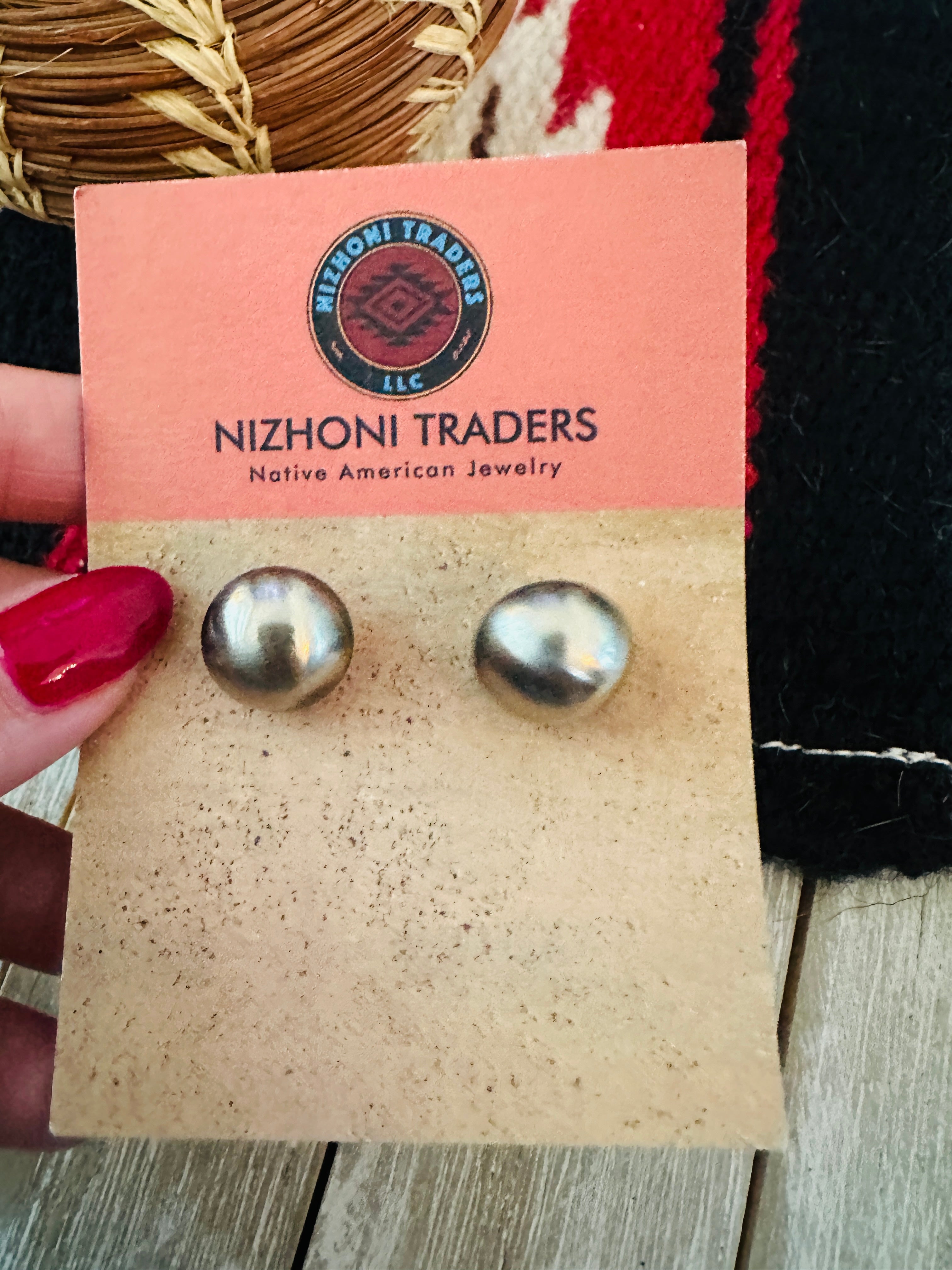 Handcrafted Sterling Silver Pearl Stud Earrings