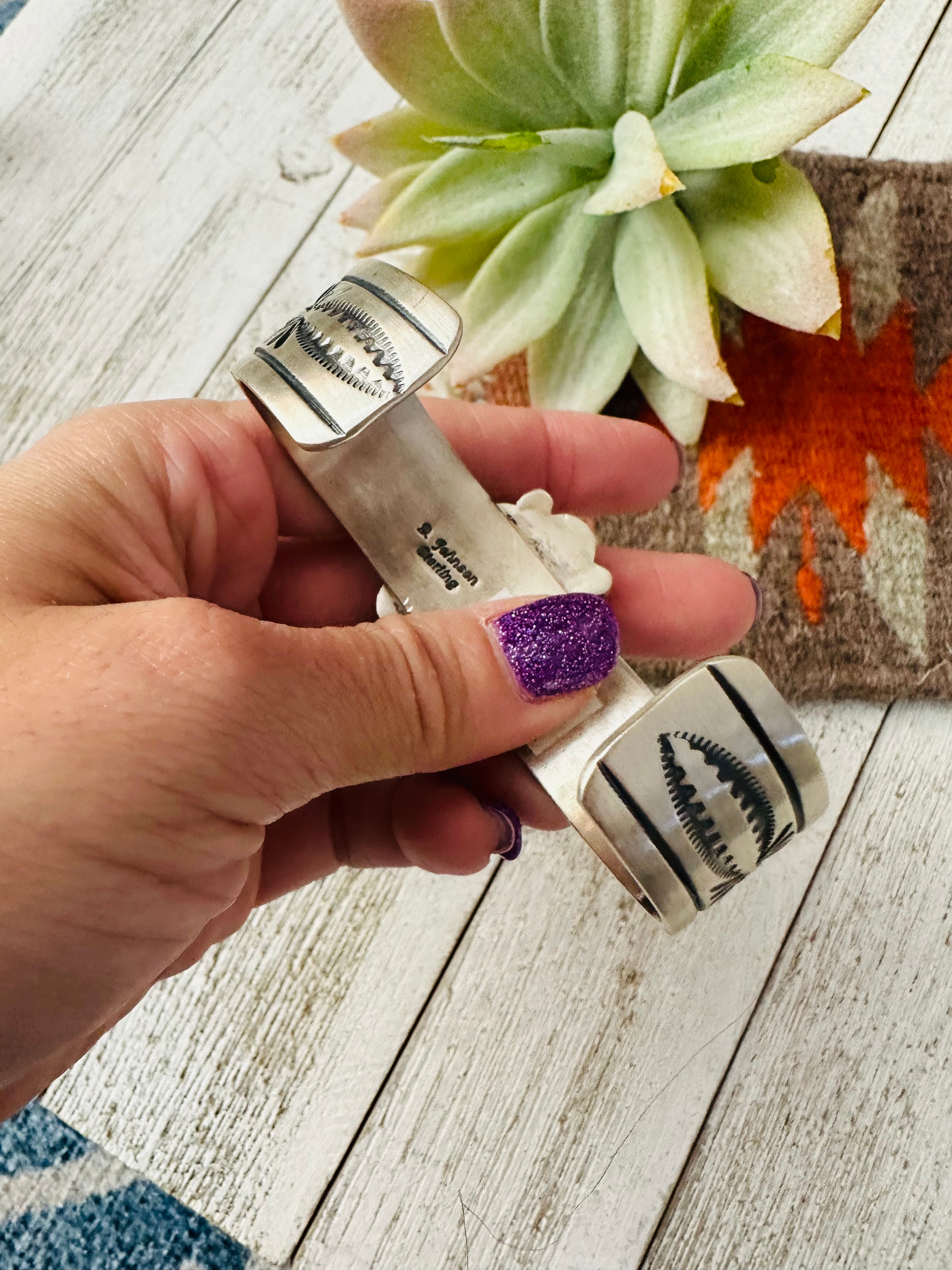 Handcrafted Golden Hills Turquoise & Sterling Silver Cuff Bracelet /