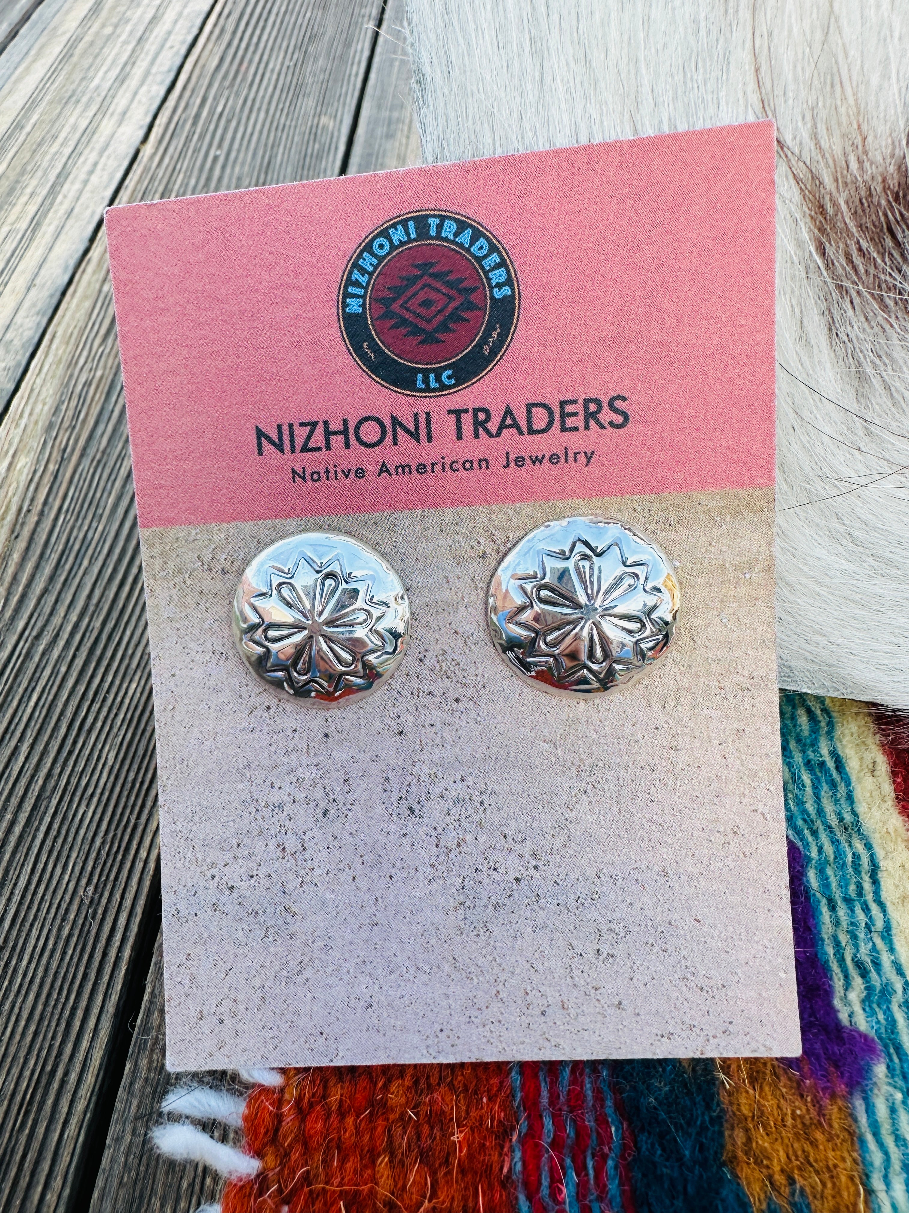 Handcrafted Turquoise & Sterling Silver Pillow Bead Necklace and Earring Set