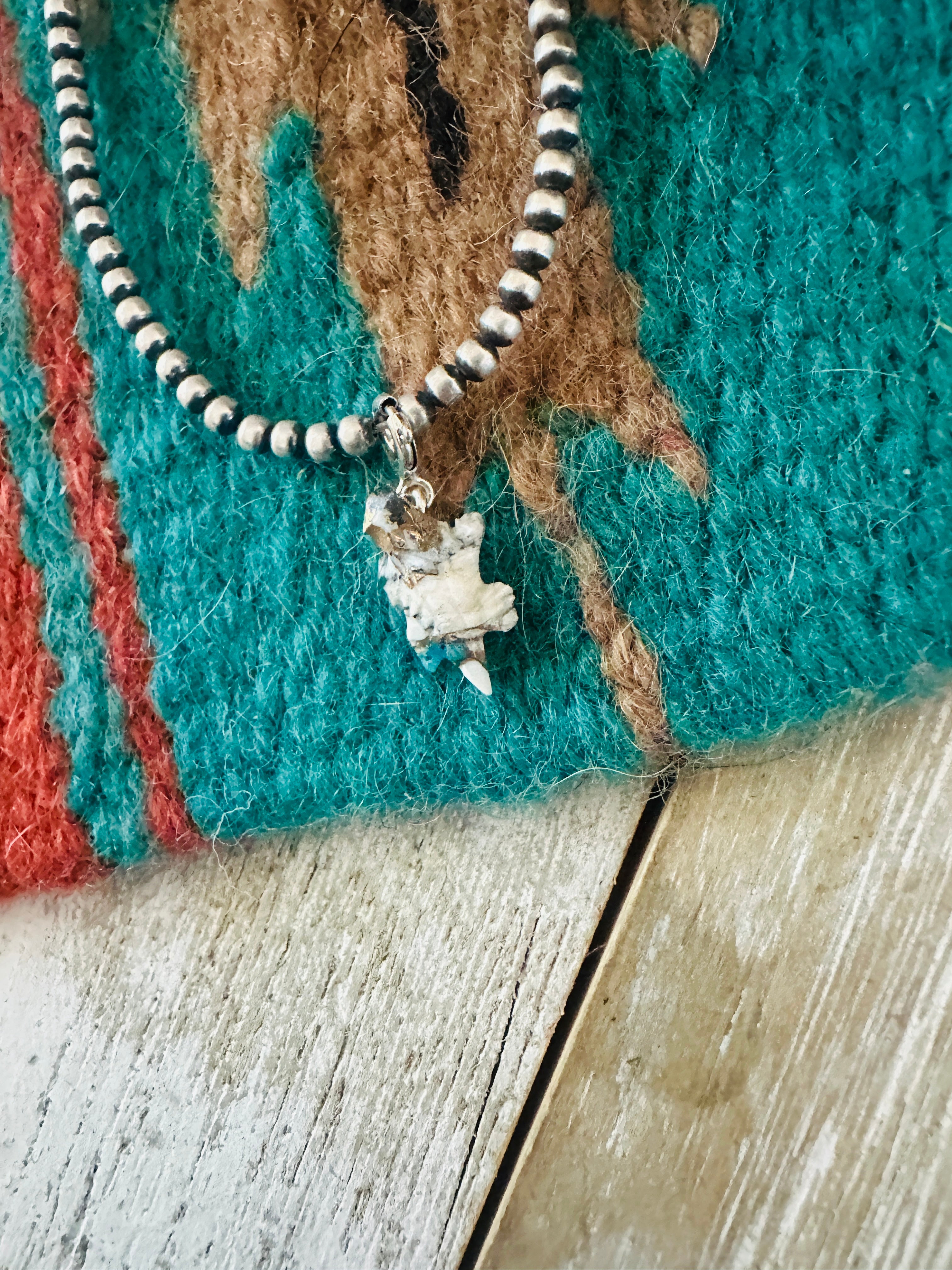 Handcrafted & Hand Carved Blue Mojave Lizard Charm