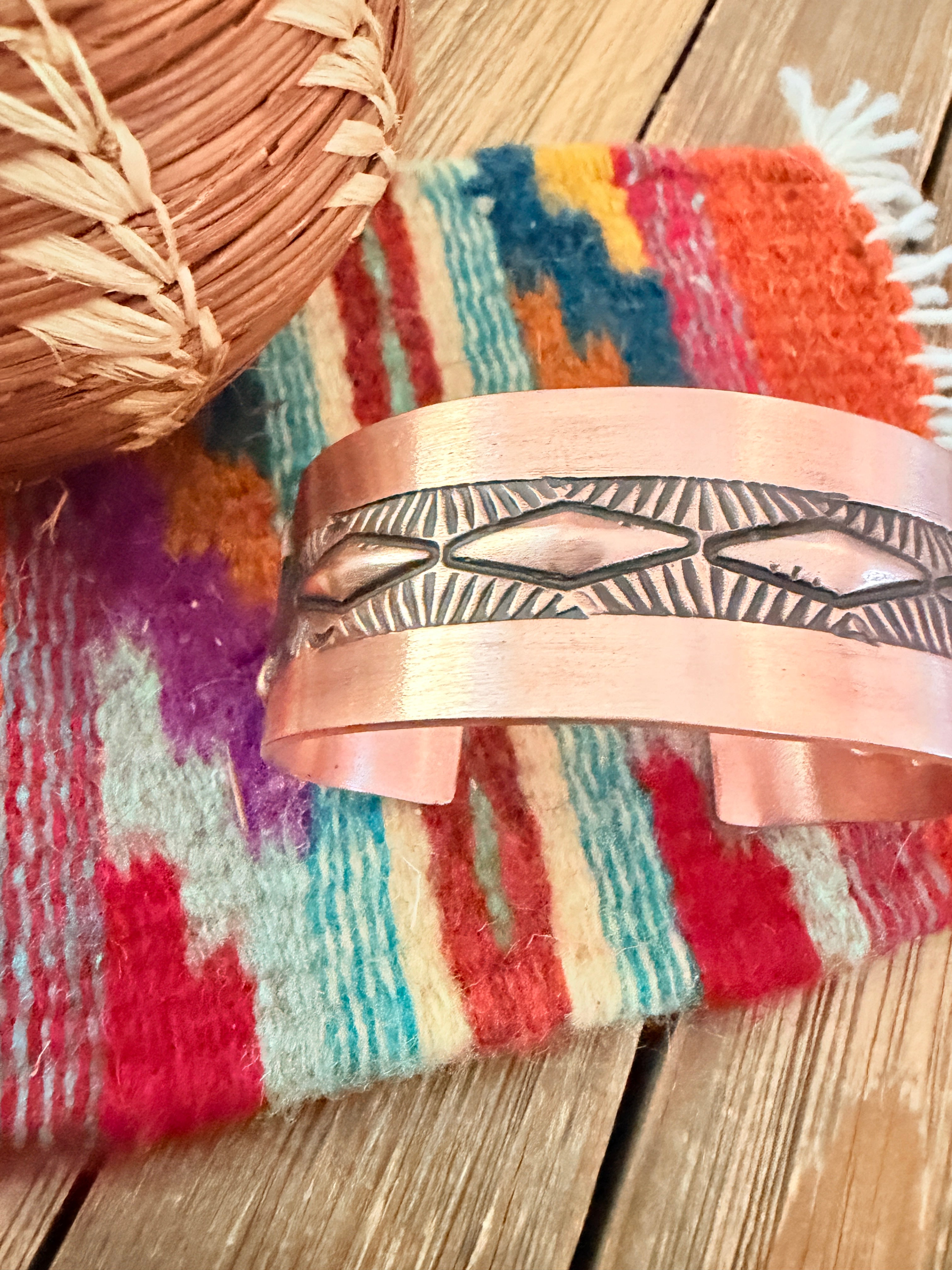 Handcrafted Copper Cuff Bracelet by Elvira Bill
