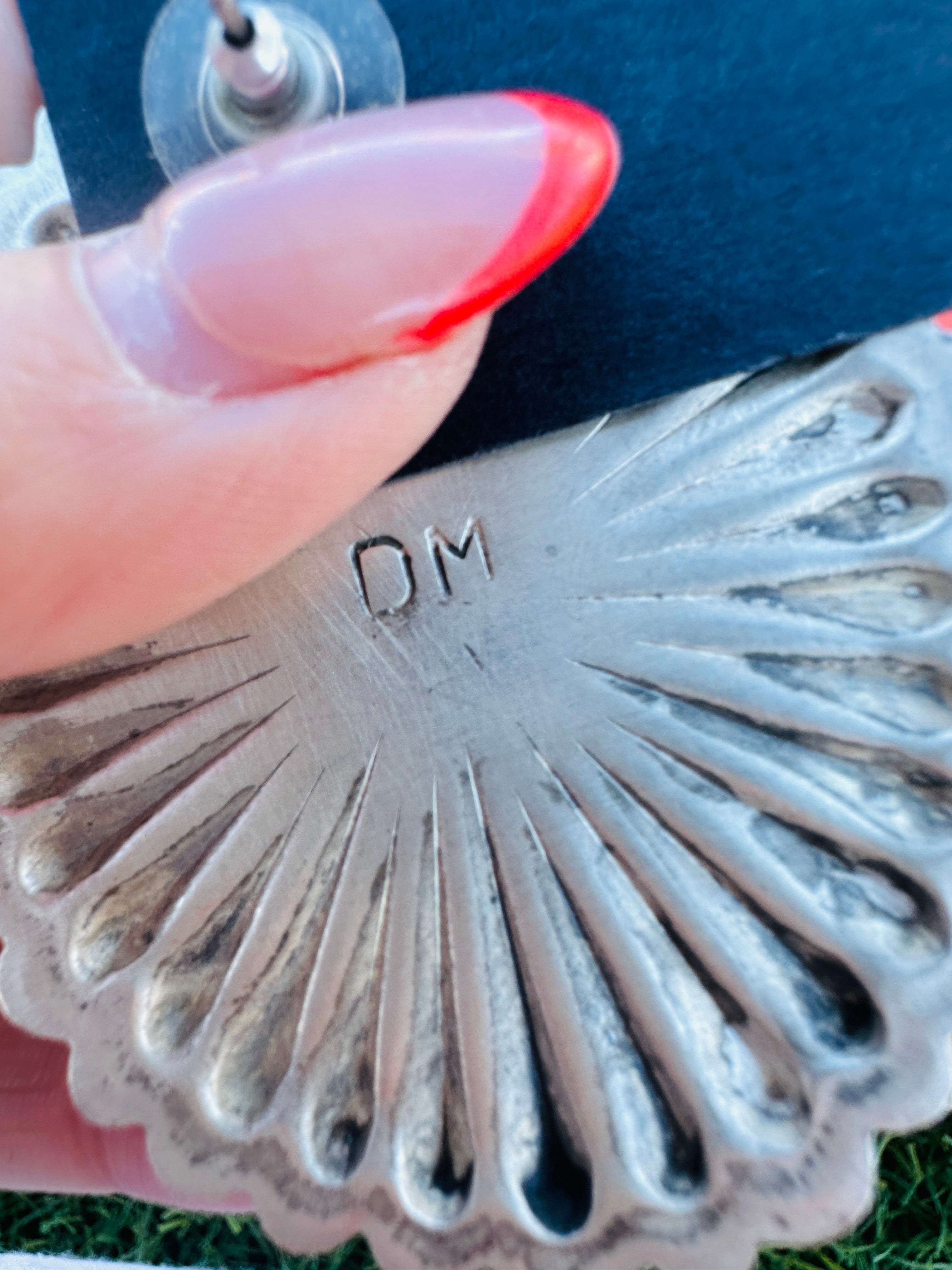 Handcrafted Old Pawn Sterling Silver & Turquoise Concho Post Earrings