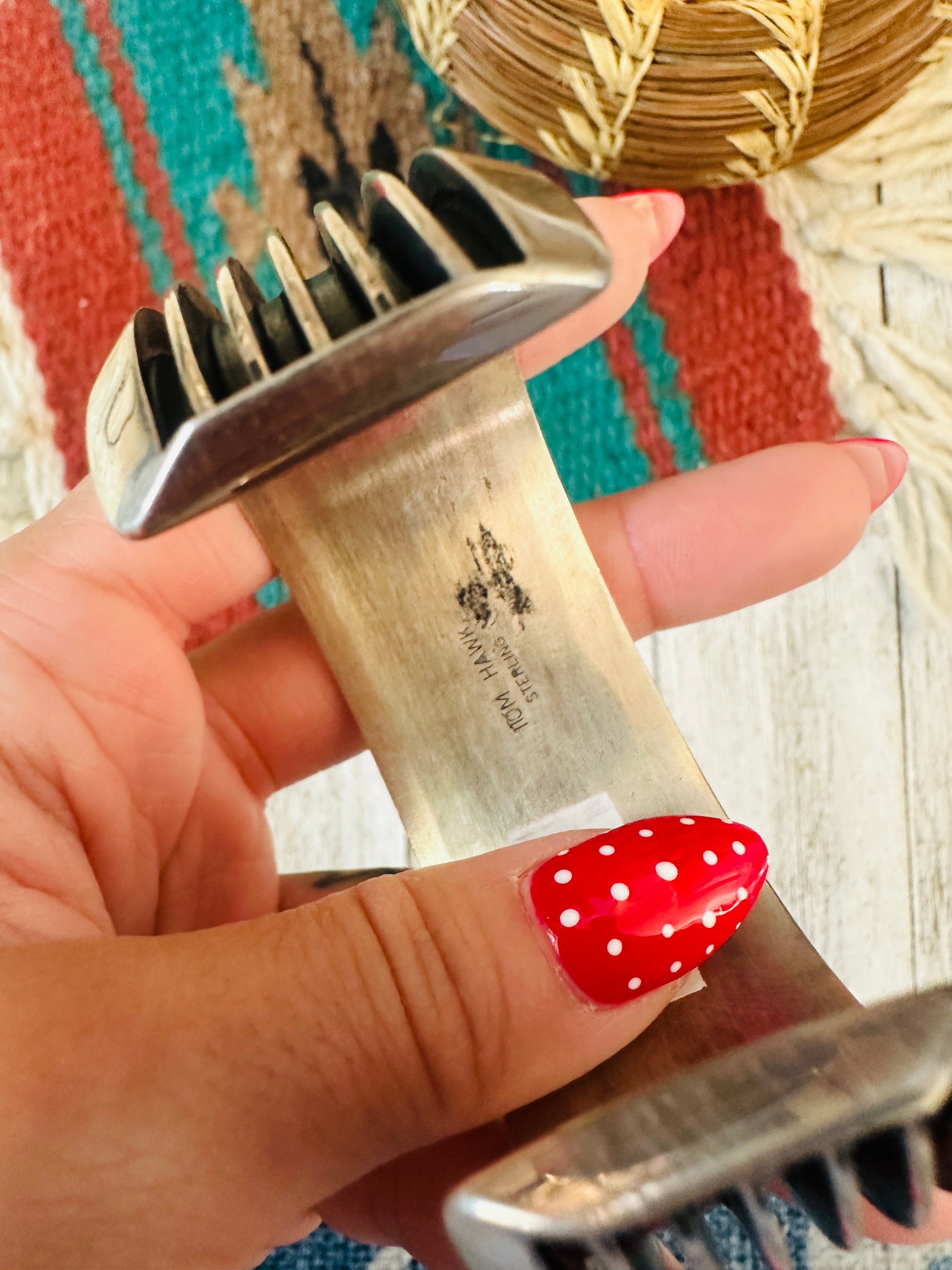 Hand Crafted Sterling Silver Cuff Bracelet By Tom Hawk