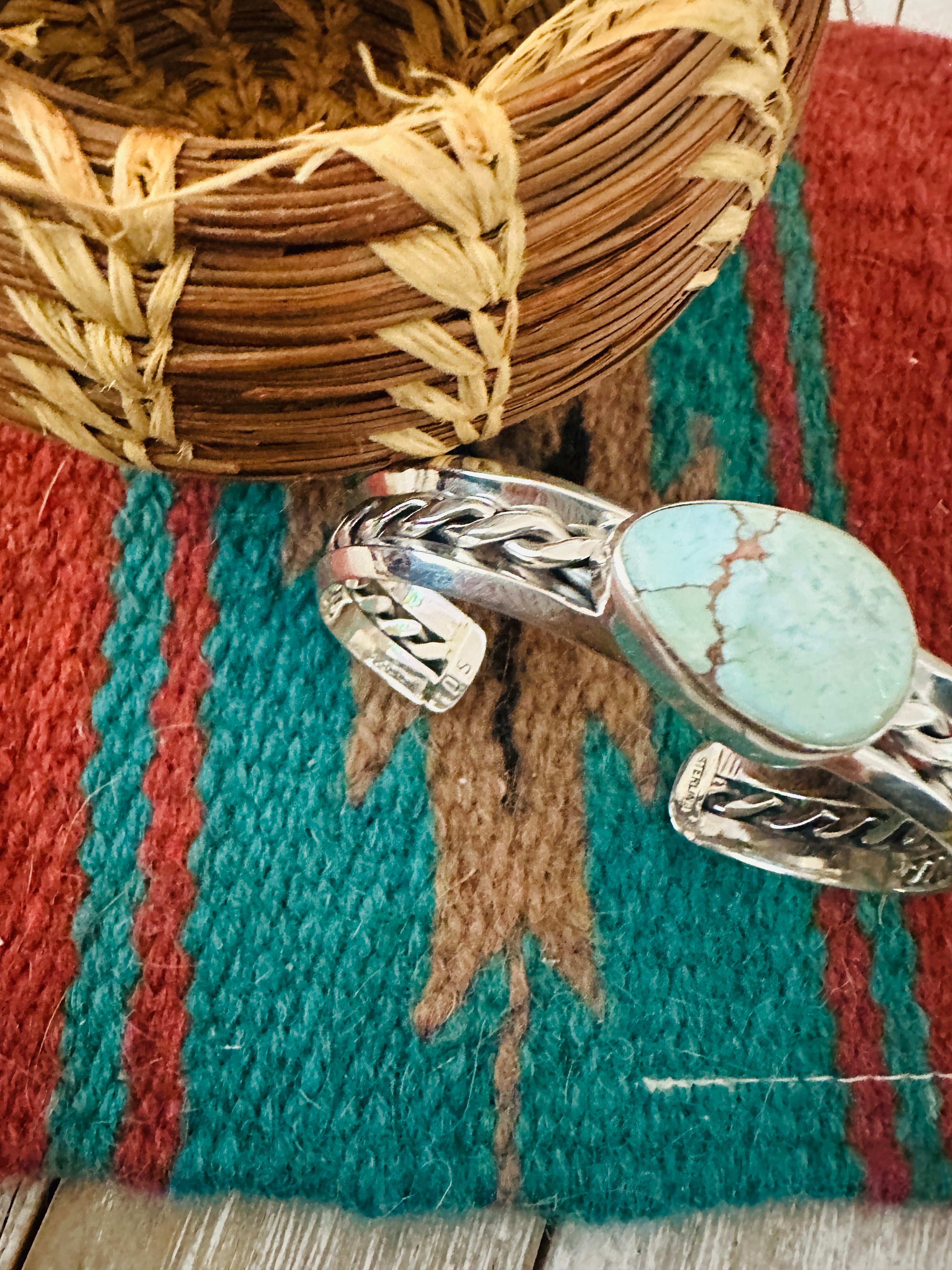 Handcrafted Sterling Silver & Golden Hills Turquoise Cuff Bracelet