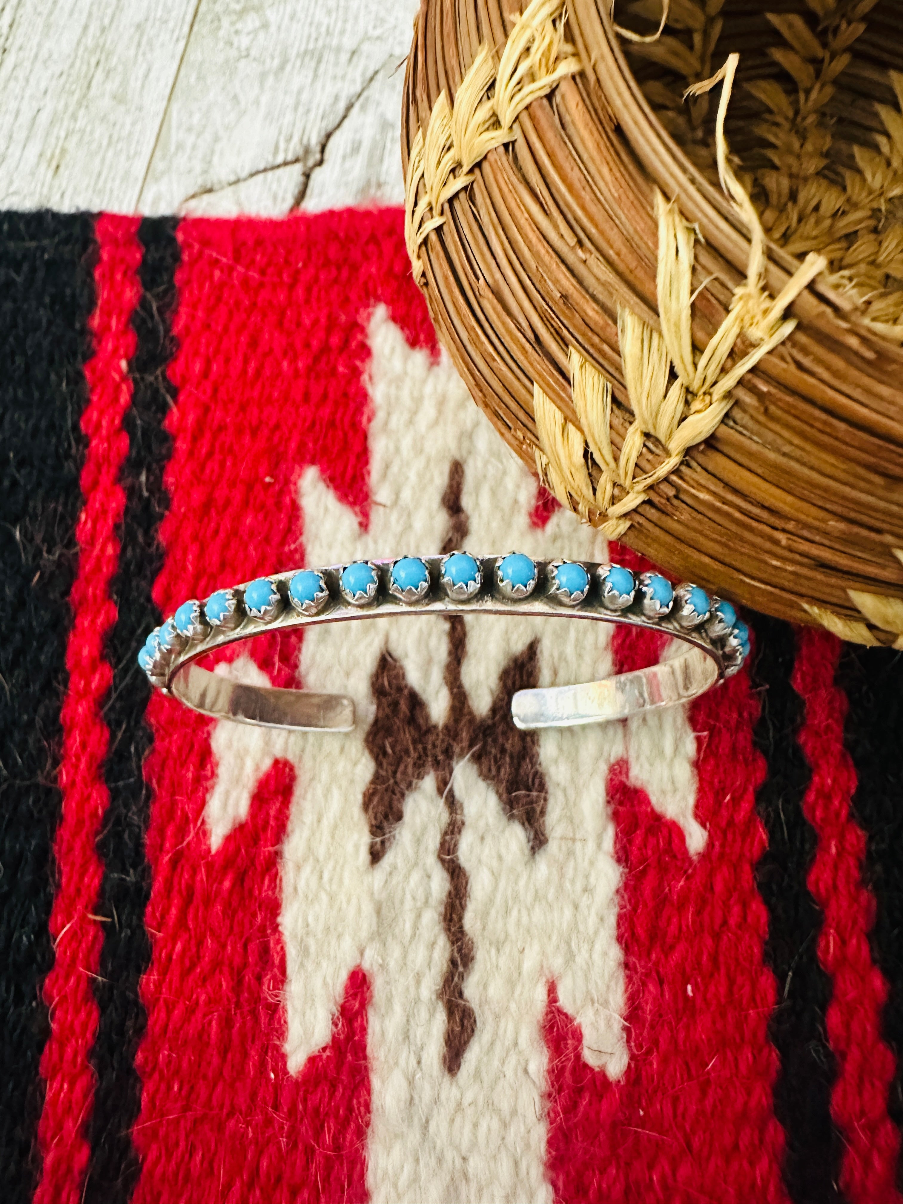 Handcrafted Turquoise & Sterling Silver Cuff Bracelet