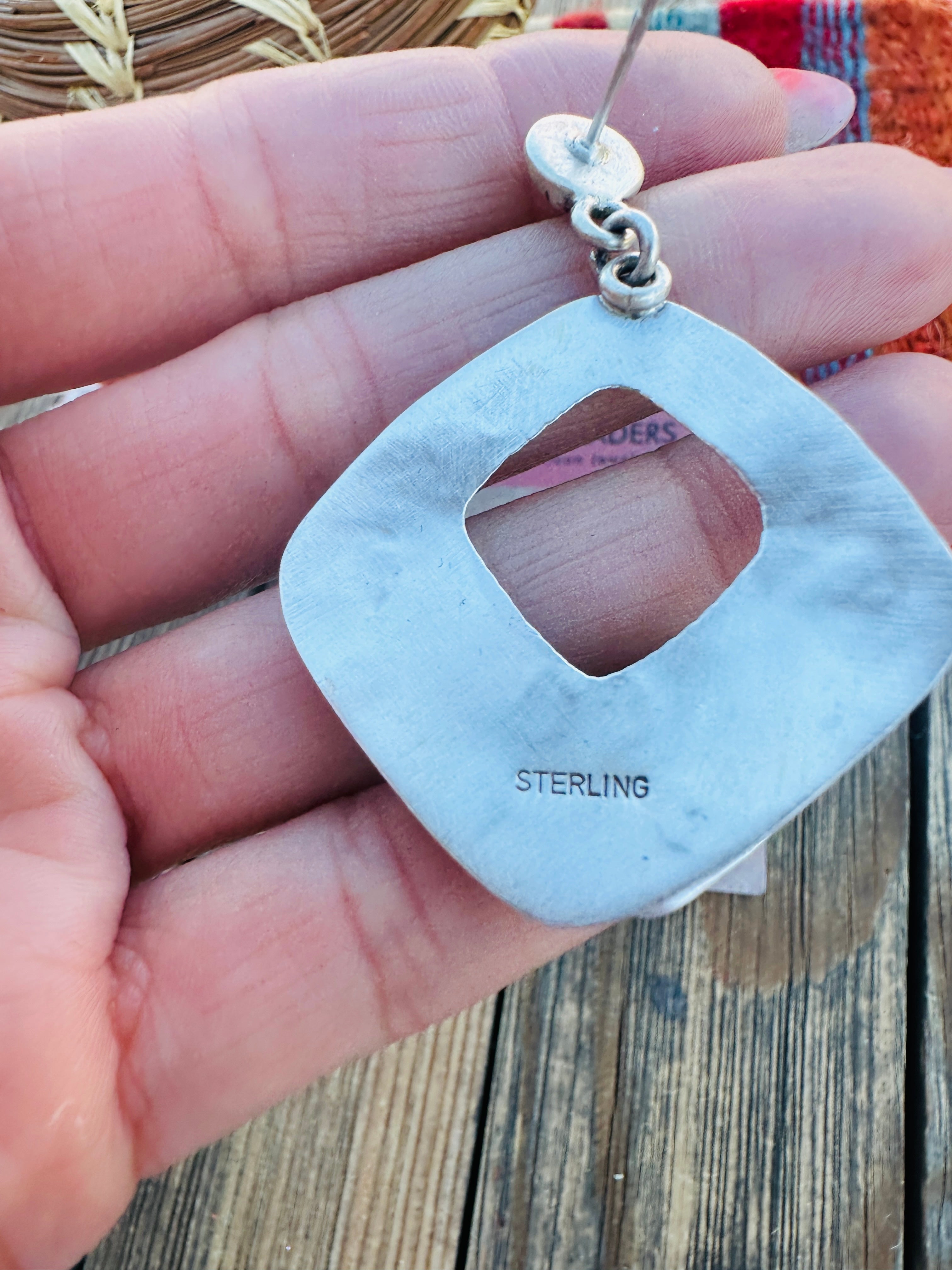 Handcrafted Sterling Silver Concho Dangle Earrings