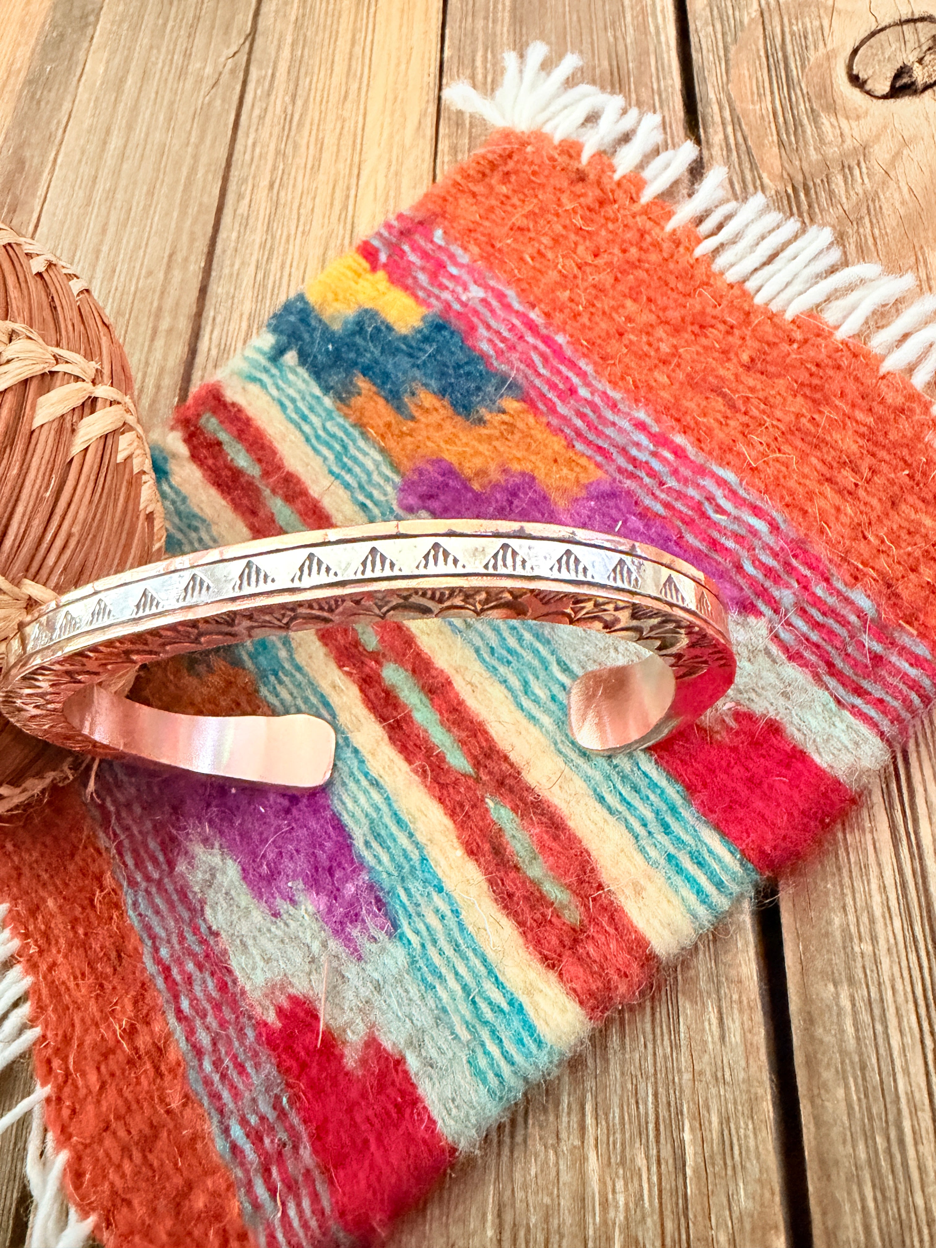 Handcrafted Copper & Sterling Silver Cuff Bracelet