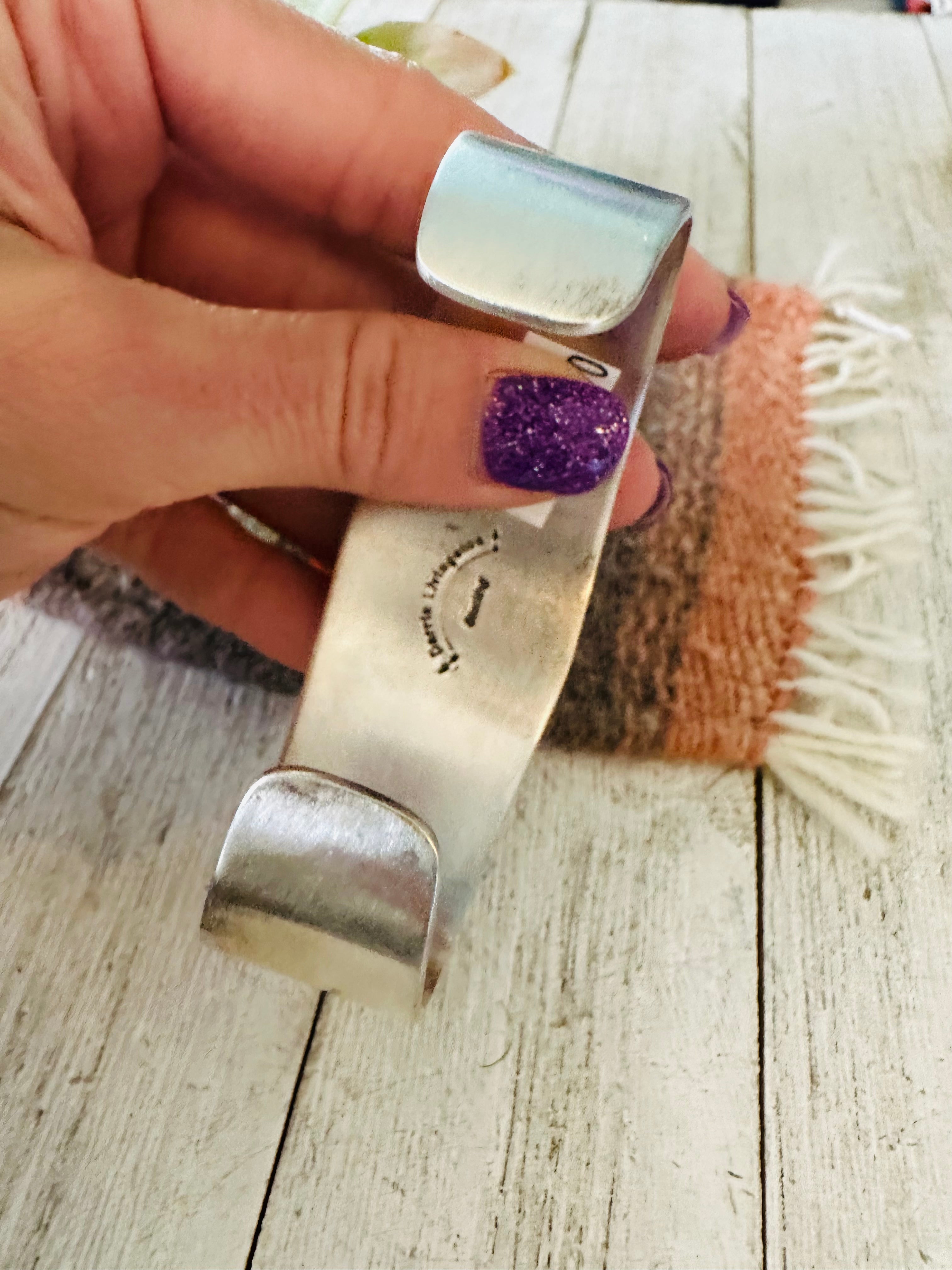 Handcrafted Golden Hills Turquoise & Sterling Silver Cuff Bracelet /