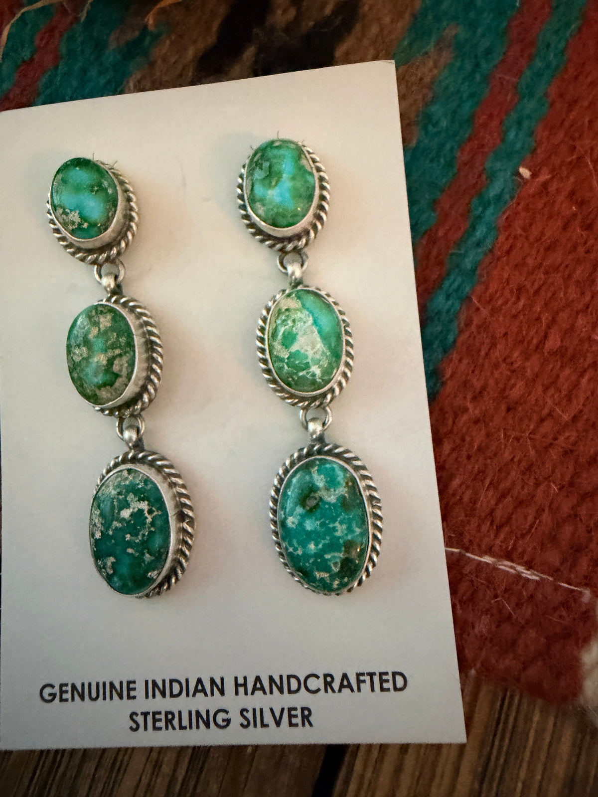 Handcrafted Sonoran Mountain Turquoise & Sterling Silver Dangle Earrings