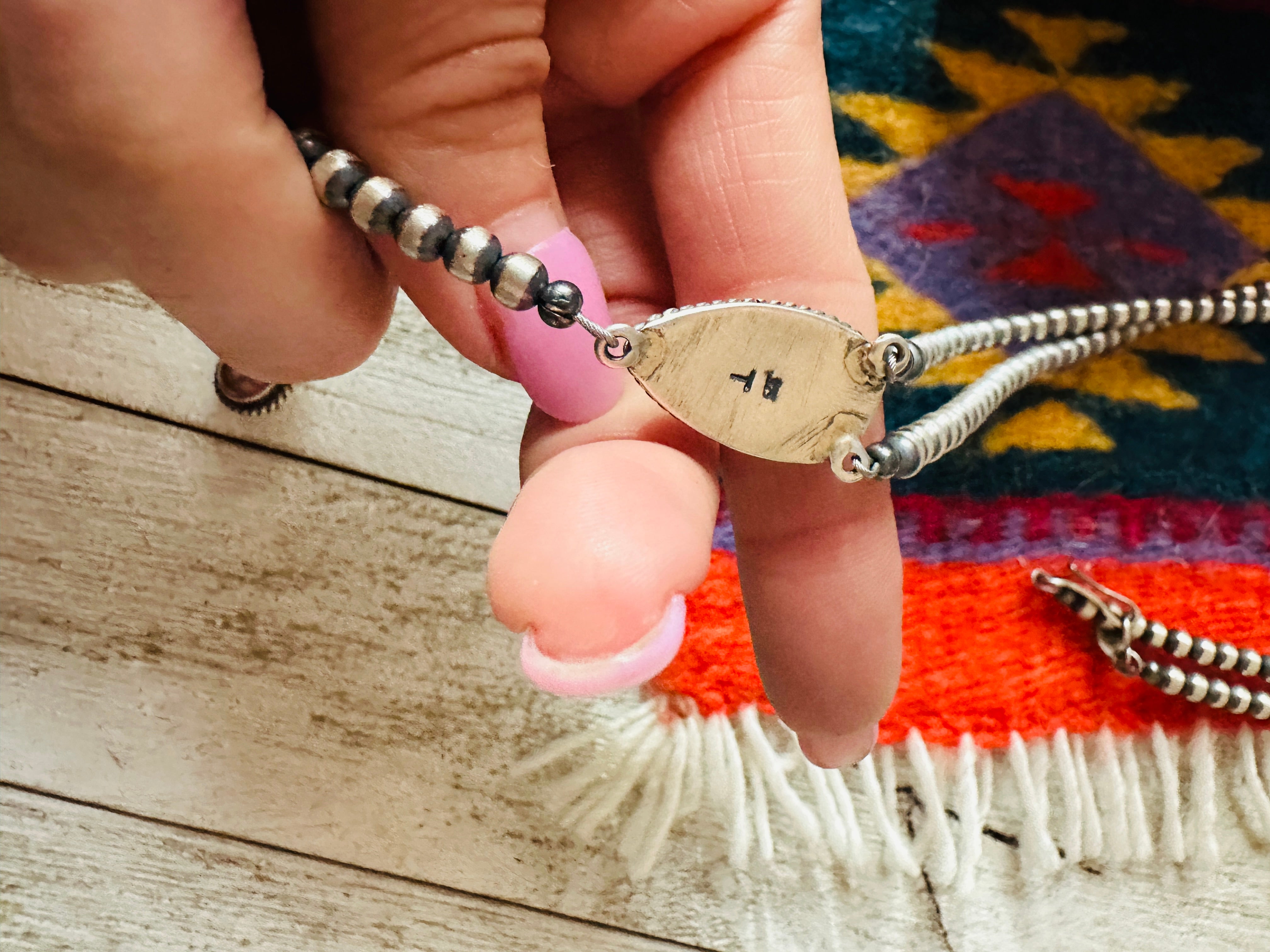 Handcrafted Pink Dream & Sterling Silver Pearl Beaded Lariat Necklace