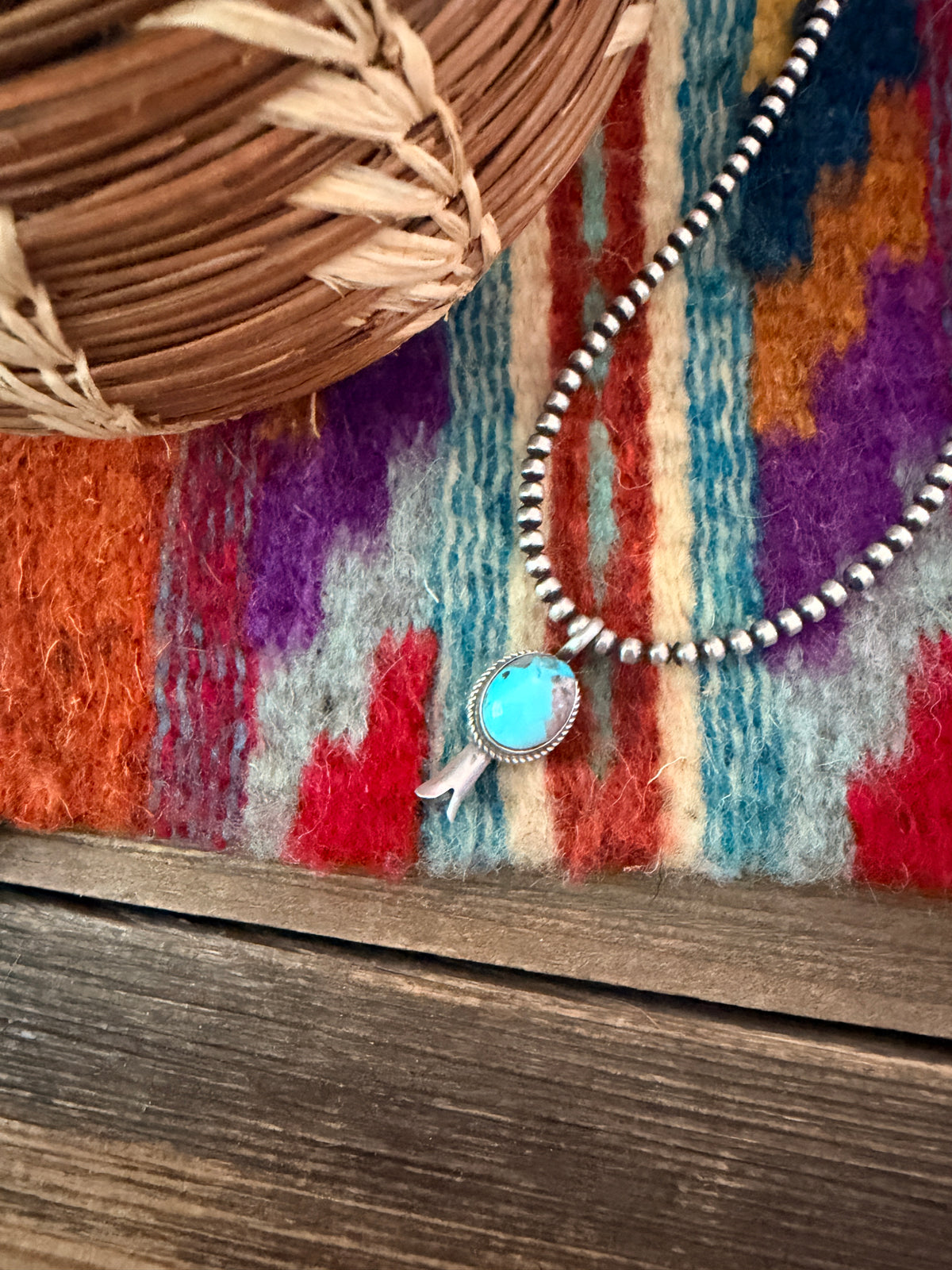 Handcrafted Sterling Silver & Turquoise Blossom Pendant